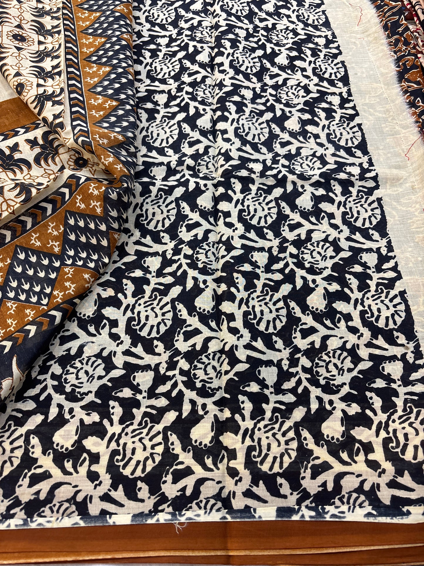 Mul cotton Bagru printed Saree