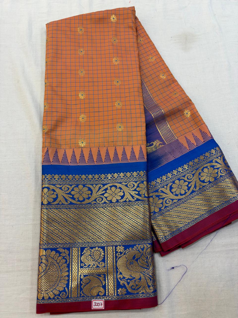 Semi Gadwal Checks Saree