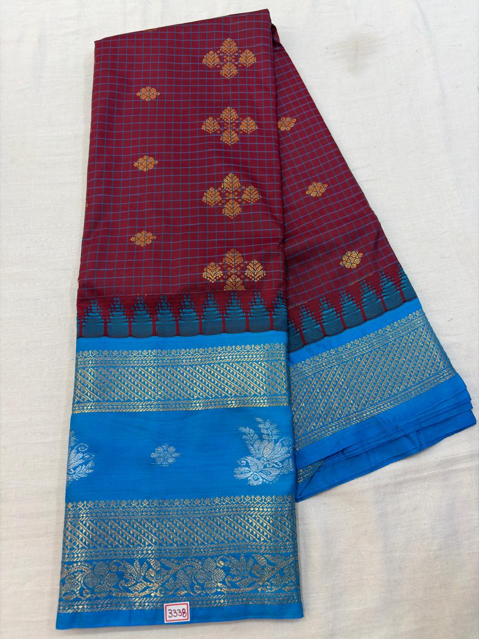 Semi Gadwal Checks Saree