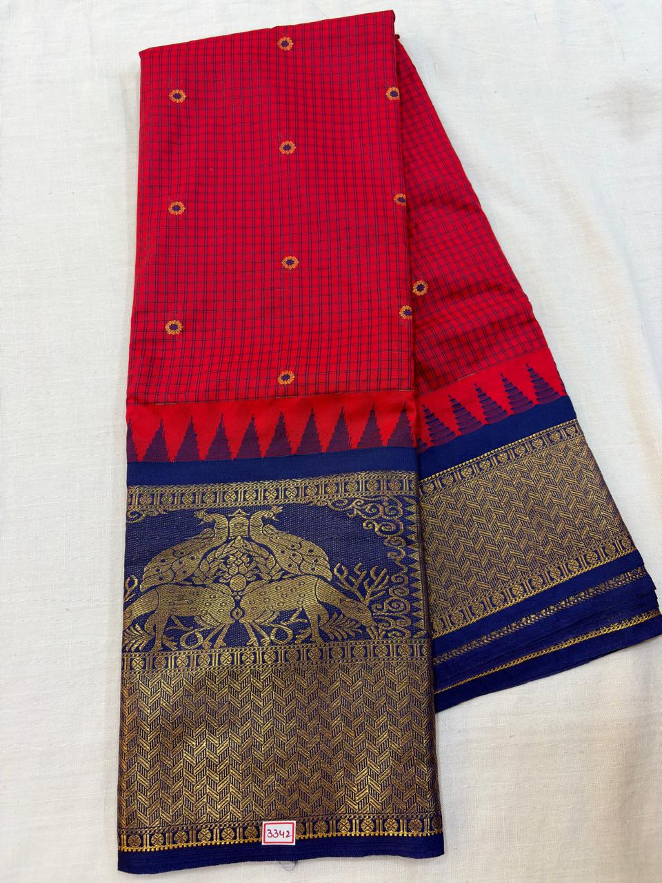 Semi Gadwal Checks Saree
