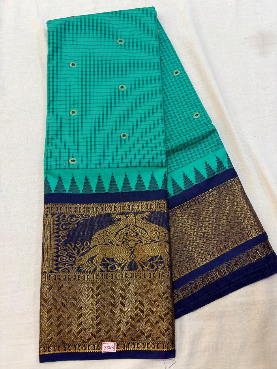 Semi Gadwal Checks Saree