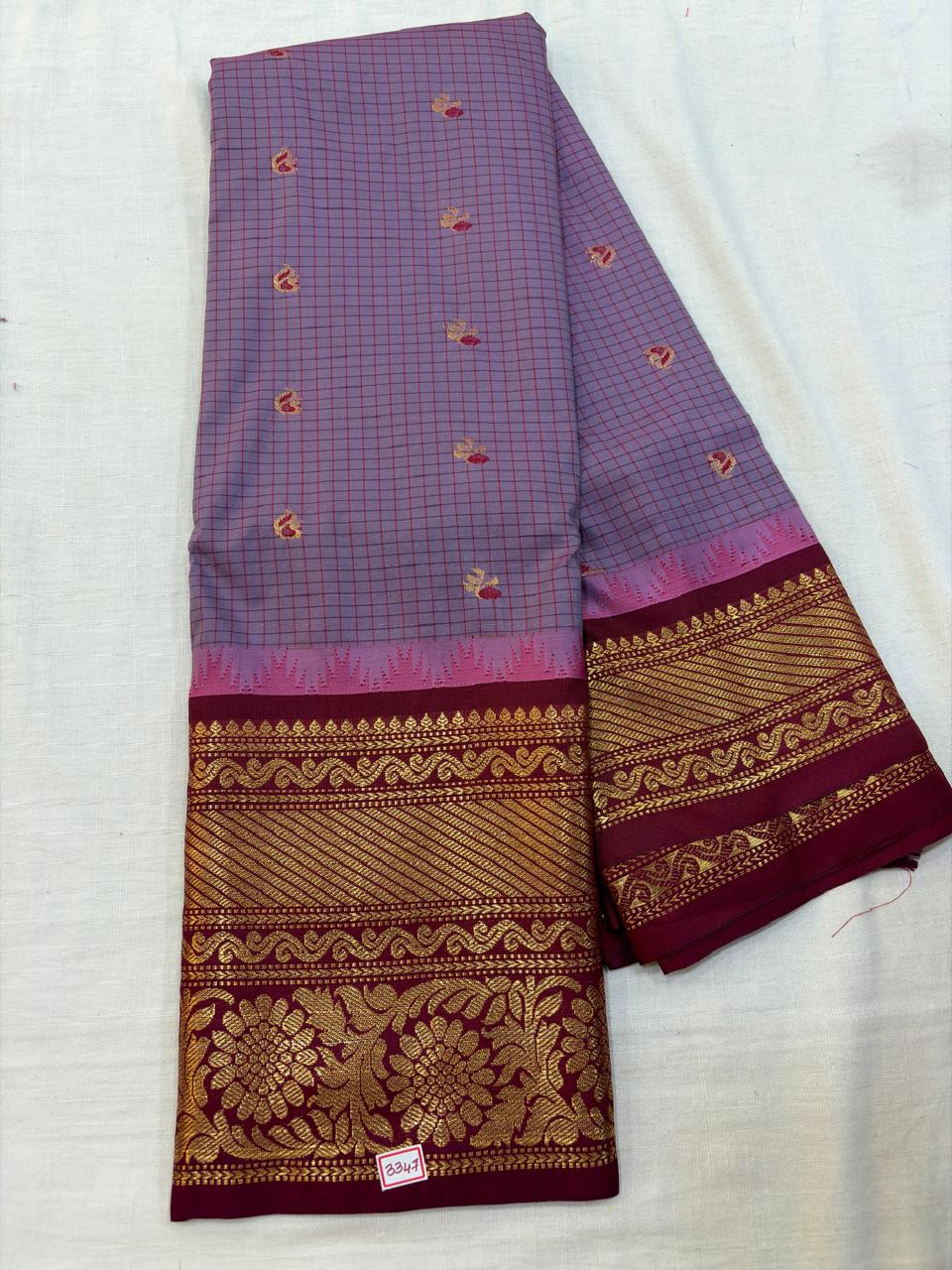 Semi Gadwal Checks Saree