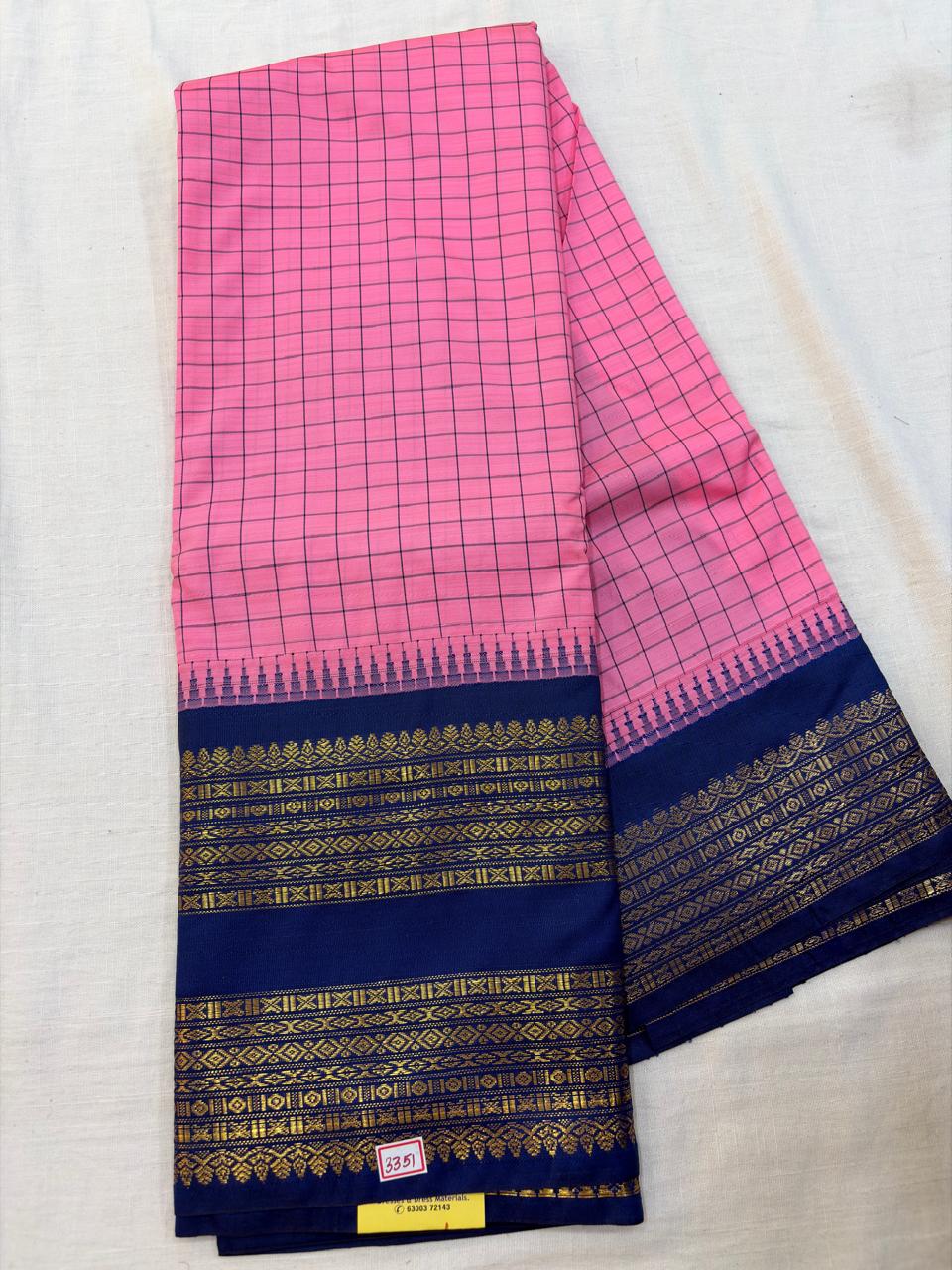 Semi Gadwal Checks Saree