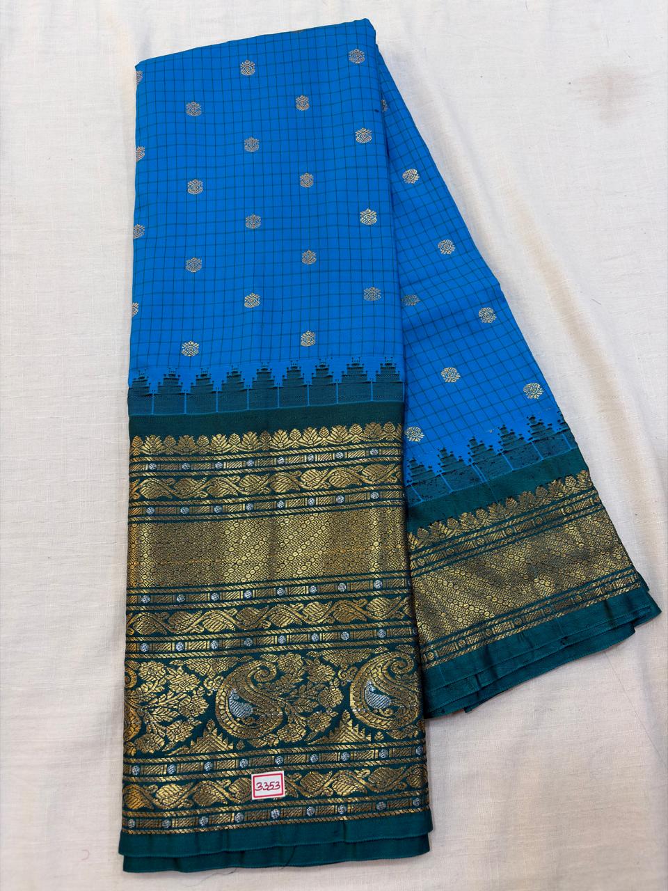 Semi Gadwal Checks Saree