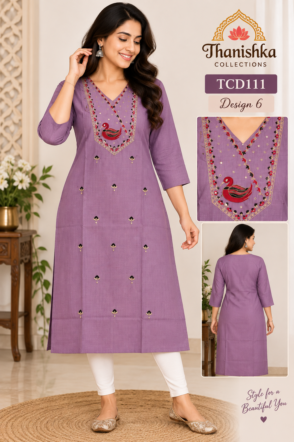 Vatican Silk Embroidery Kurts