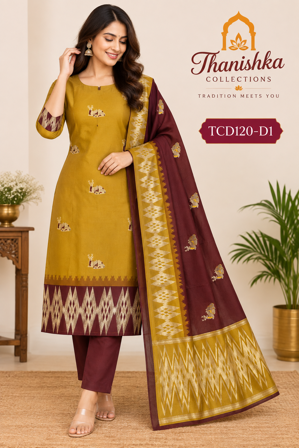 Soft Pattu Readymade Kurti Set