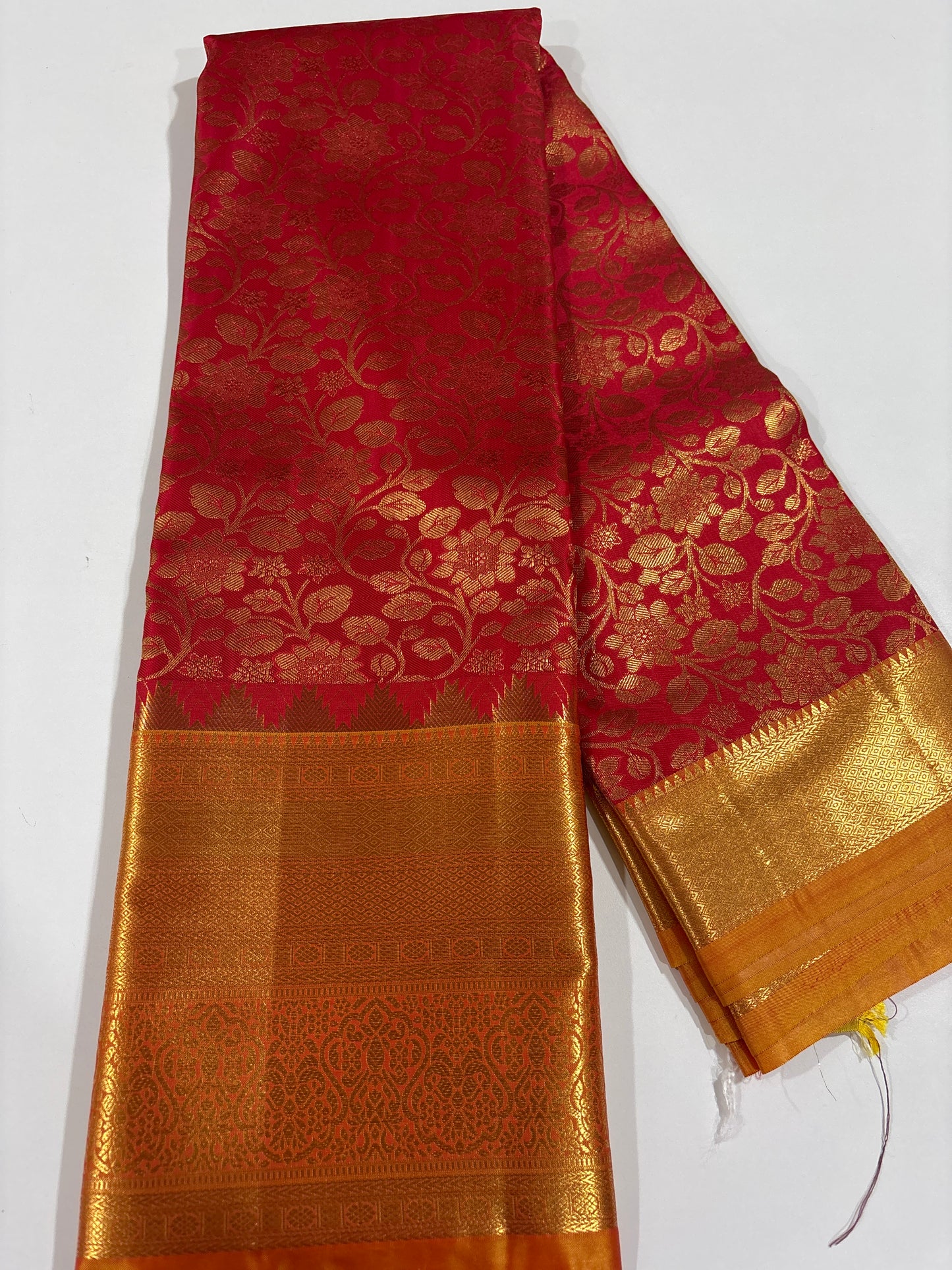 Red Semi Kanchi Brocade