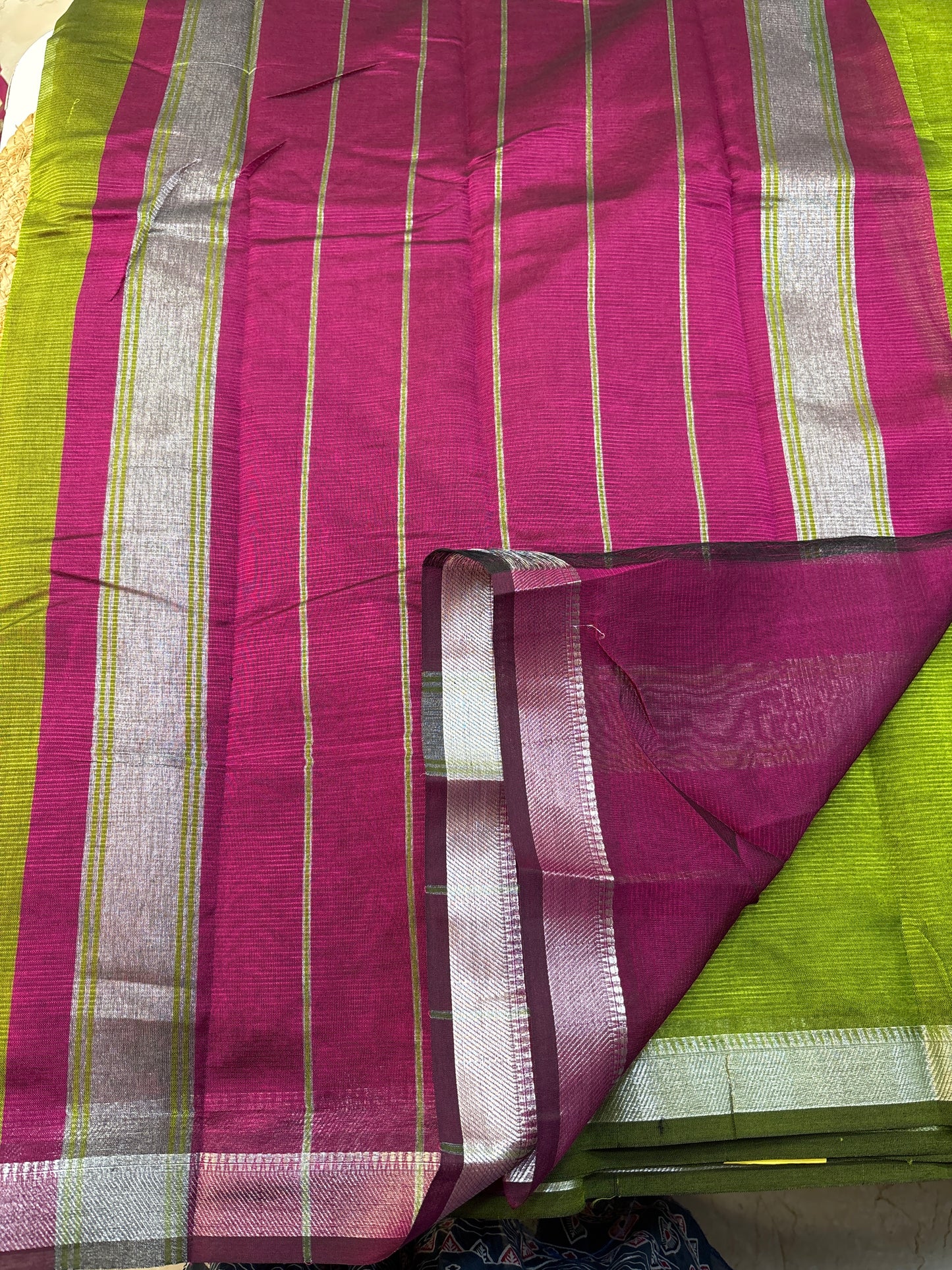 Mangalgiri Silk small border Saree