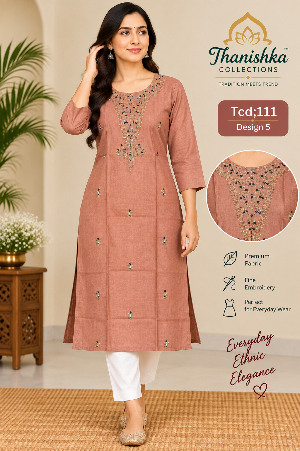 Vatican Silk Embroidery Kurts