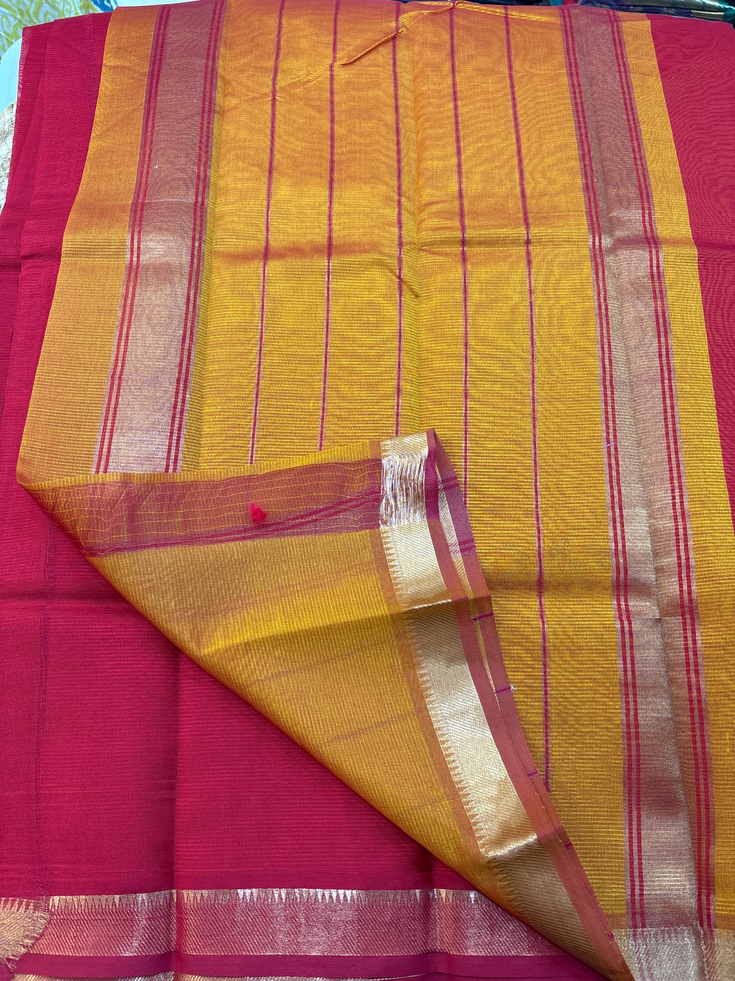 Mangalgiri Silk small border Saree