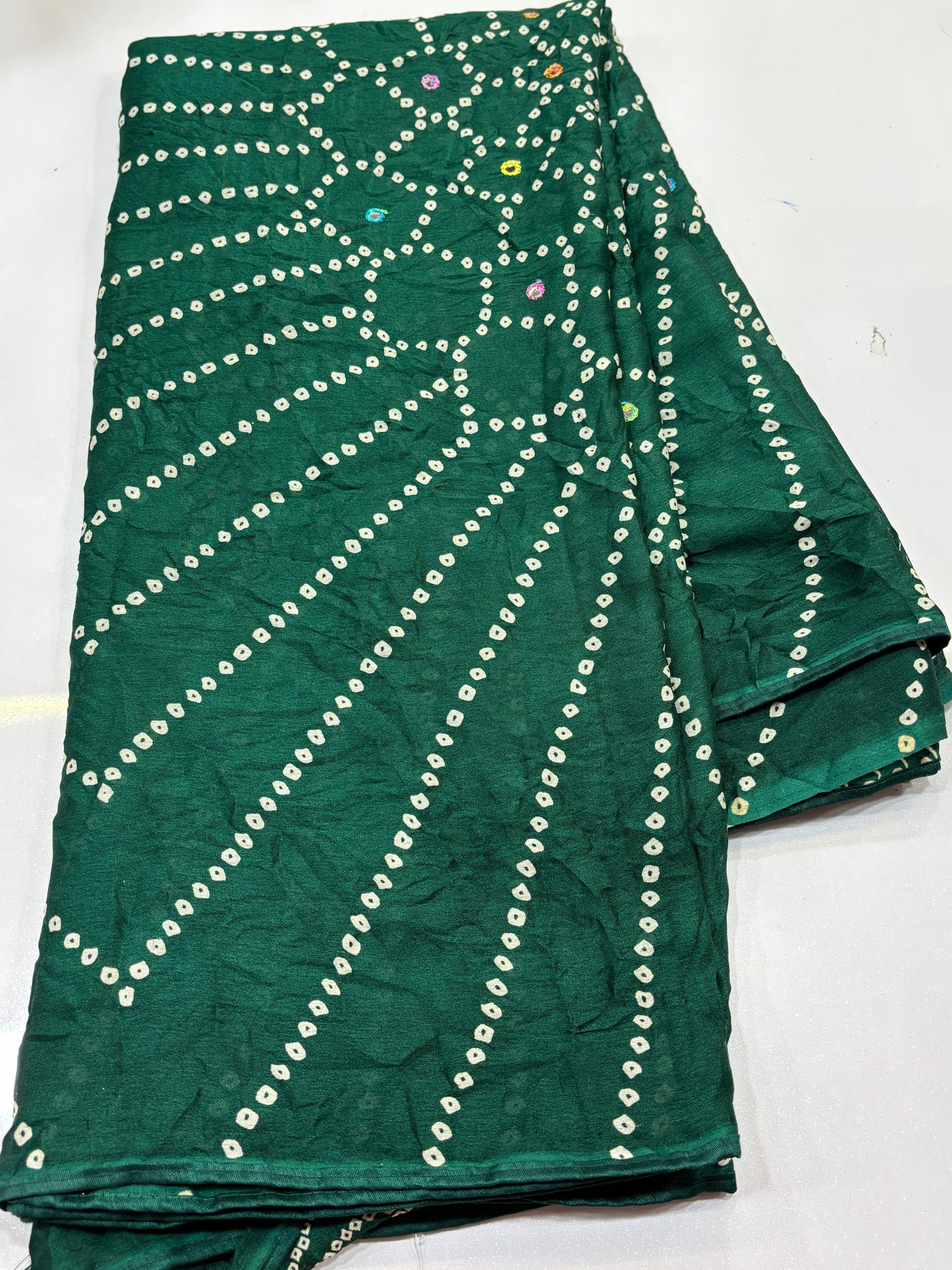 Moss Crepe Bandini mirror work