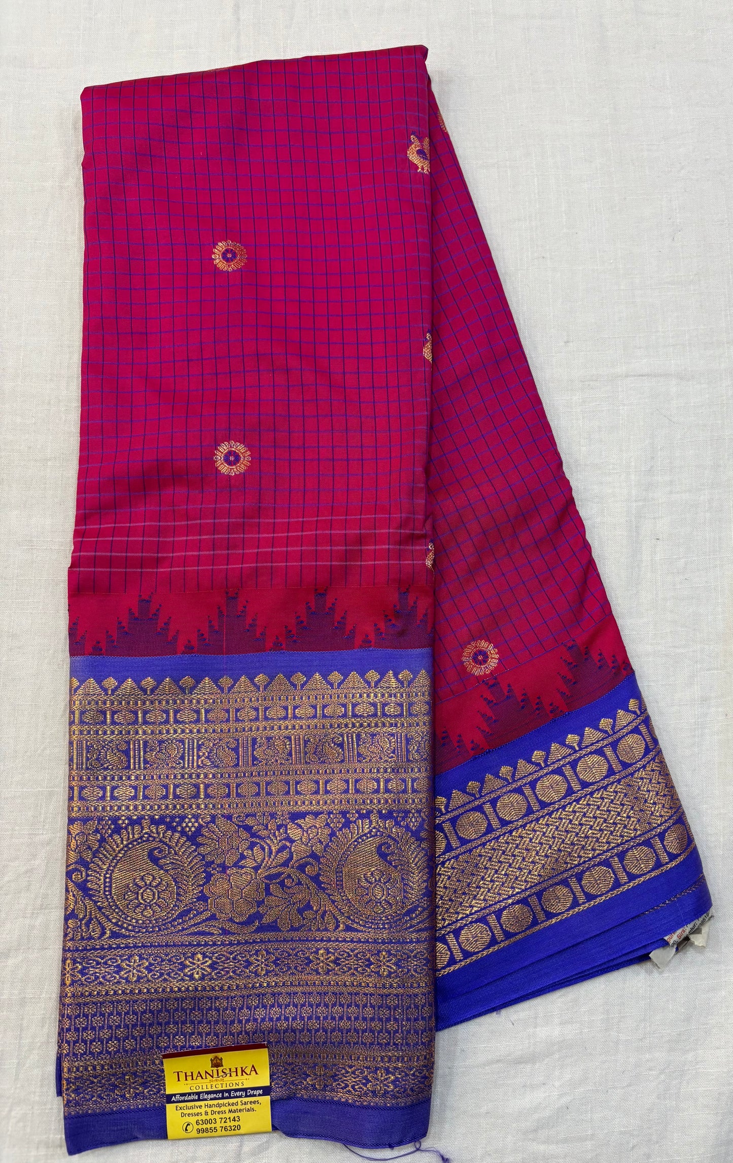 Semi Gadwal Checks Saree