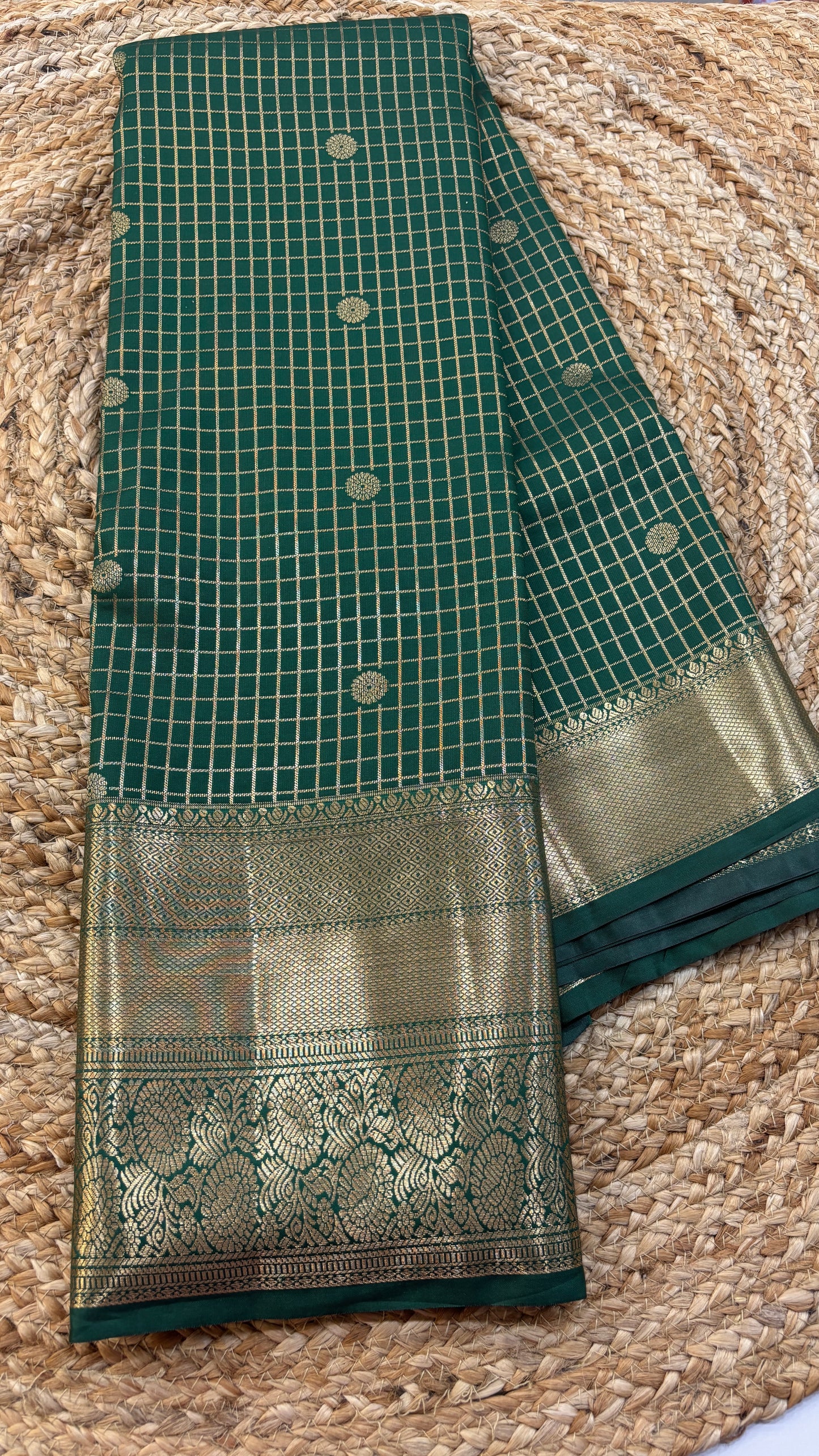 Vintage Style Semi Kanchi Self Saree