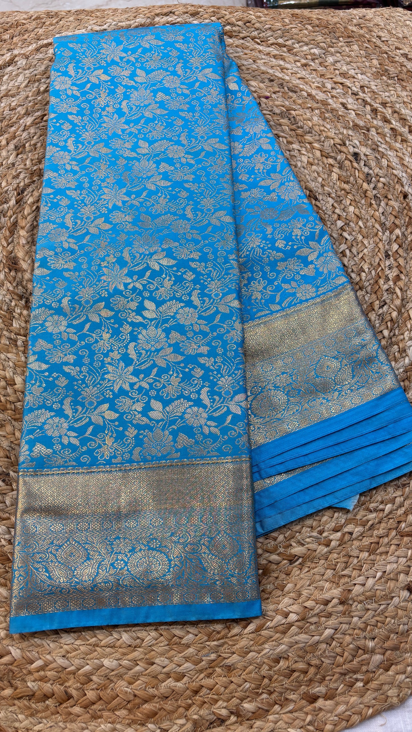 Semi Kanchi Small border Saree