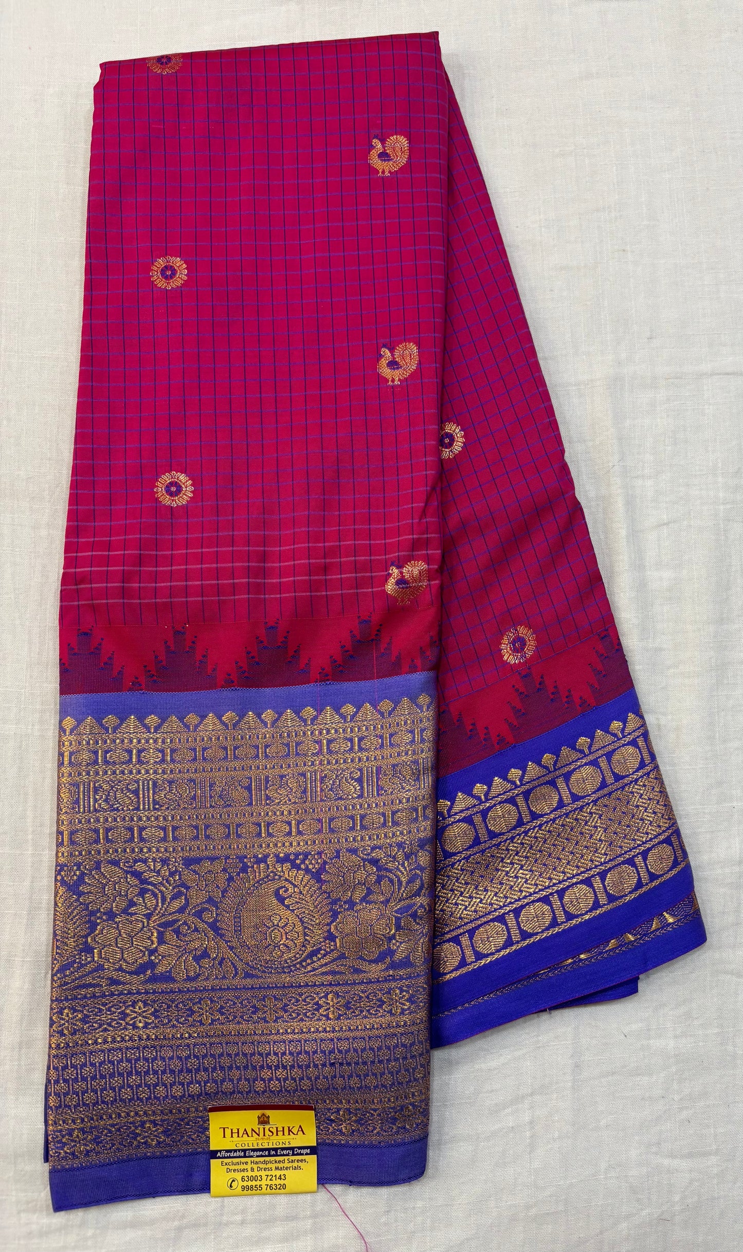Semi Gadwal Checks Saree