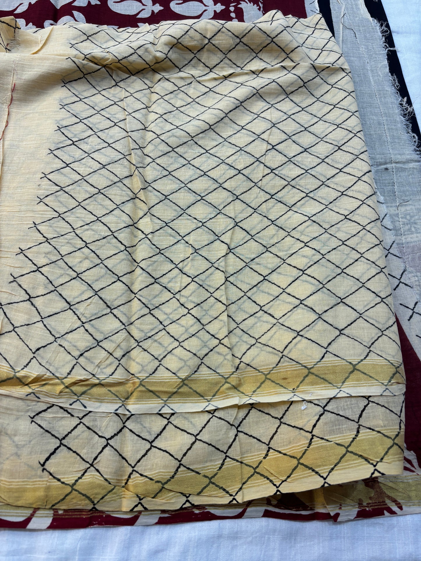 Chanderi cotton Block printed Saree