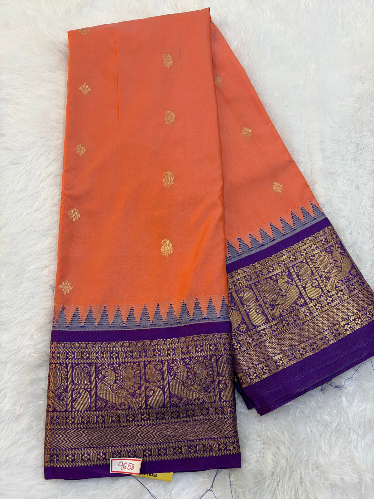 Semi Gadwal Silk Small border