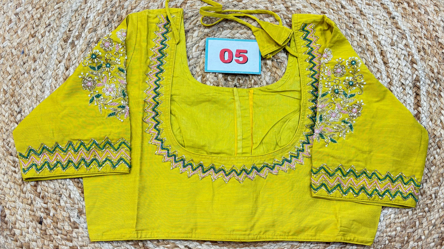 Raw Silk Maggam work blouses
