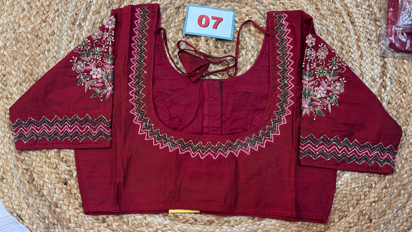 Raw Silk Maggam work blouses