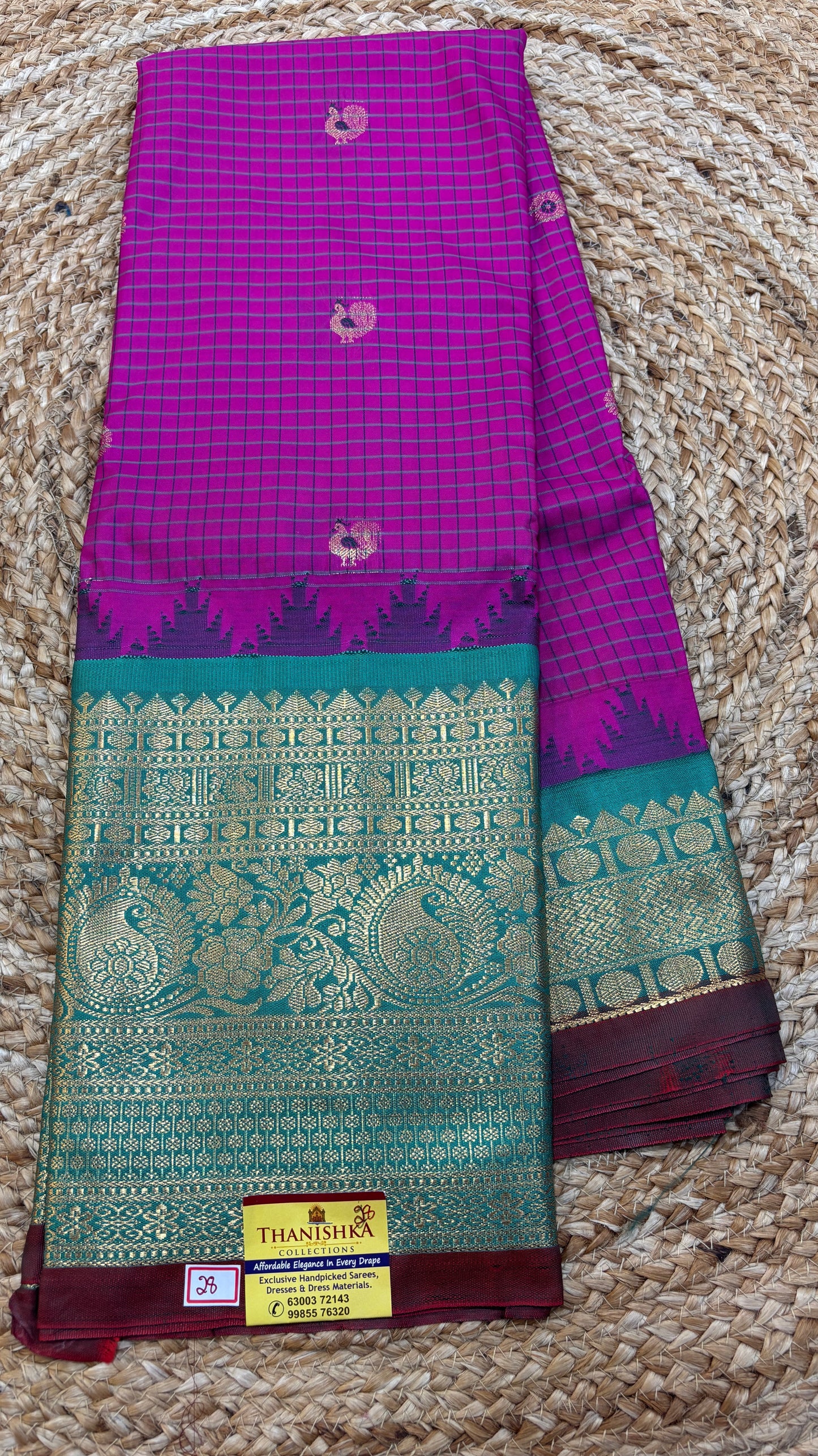 Semi Gadwal Checks Saree