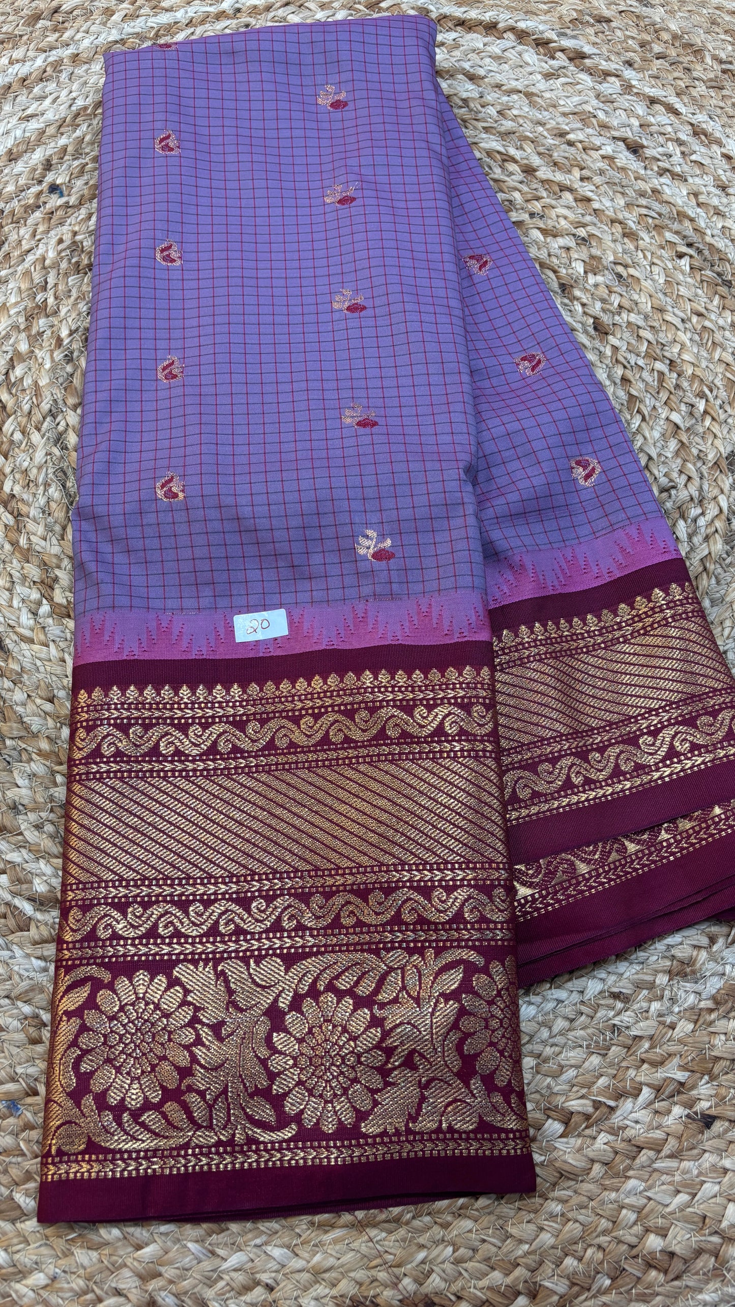 Semi Gadwal Checks Saree