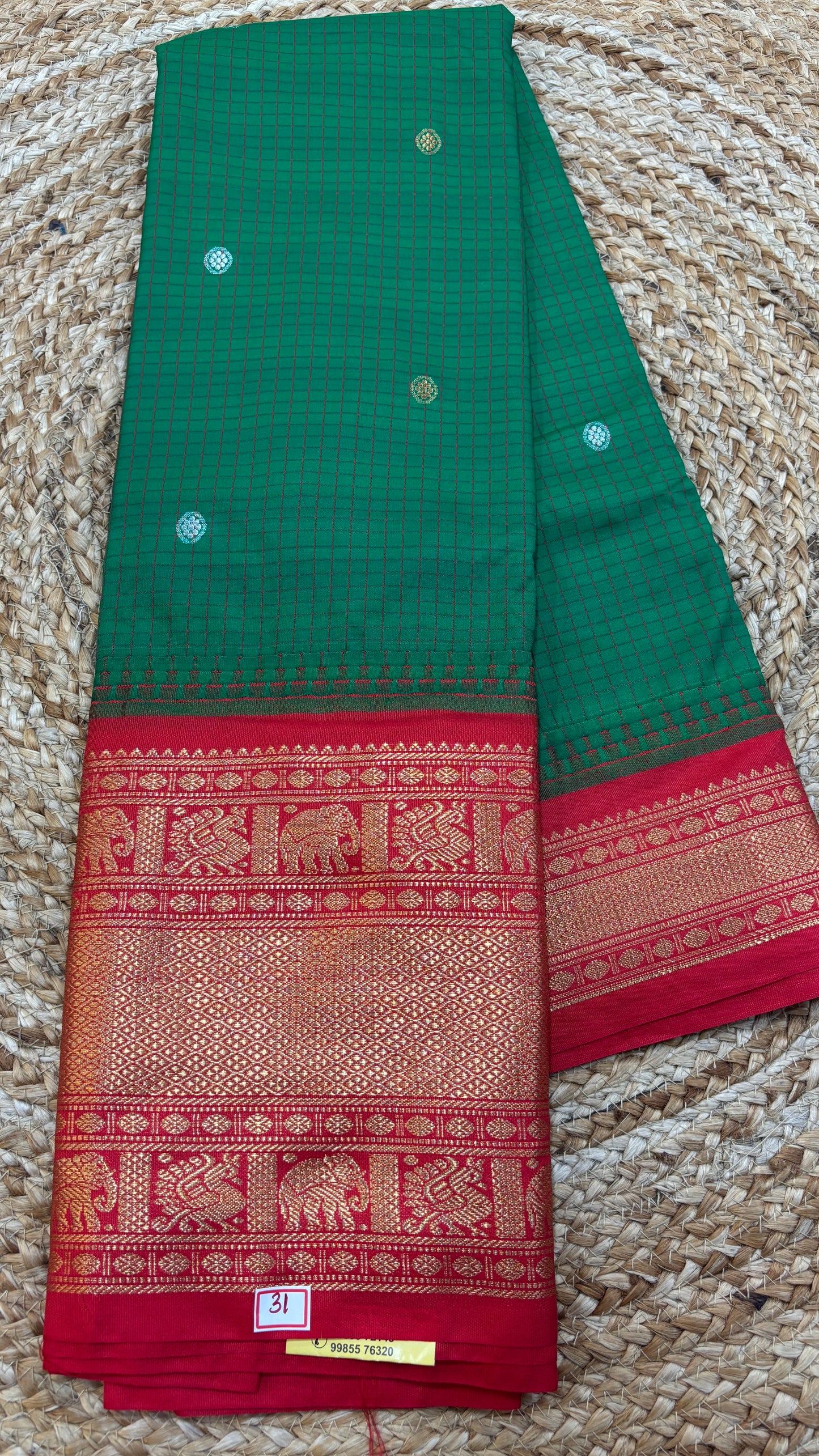 Semi Gadwal Checks Saree