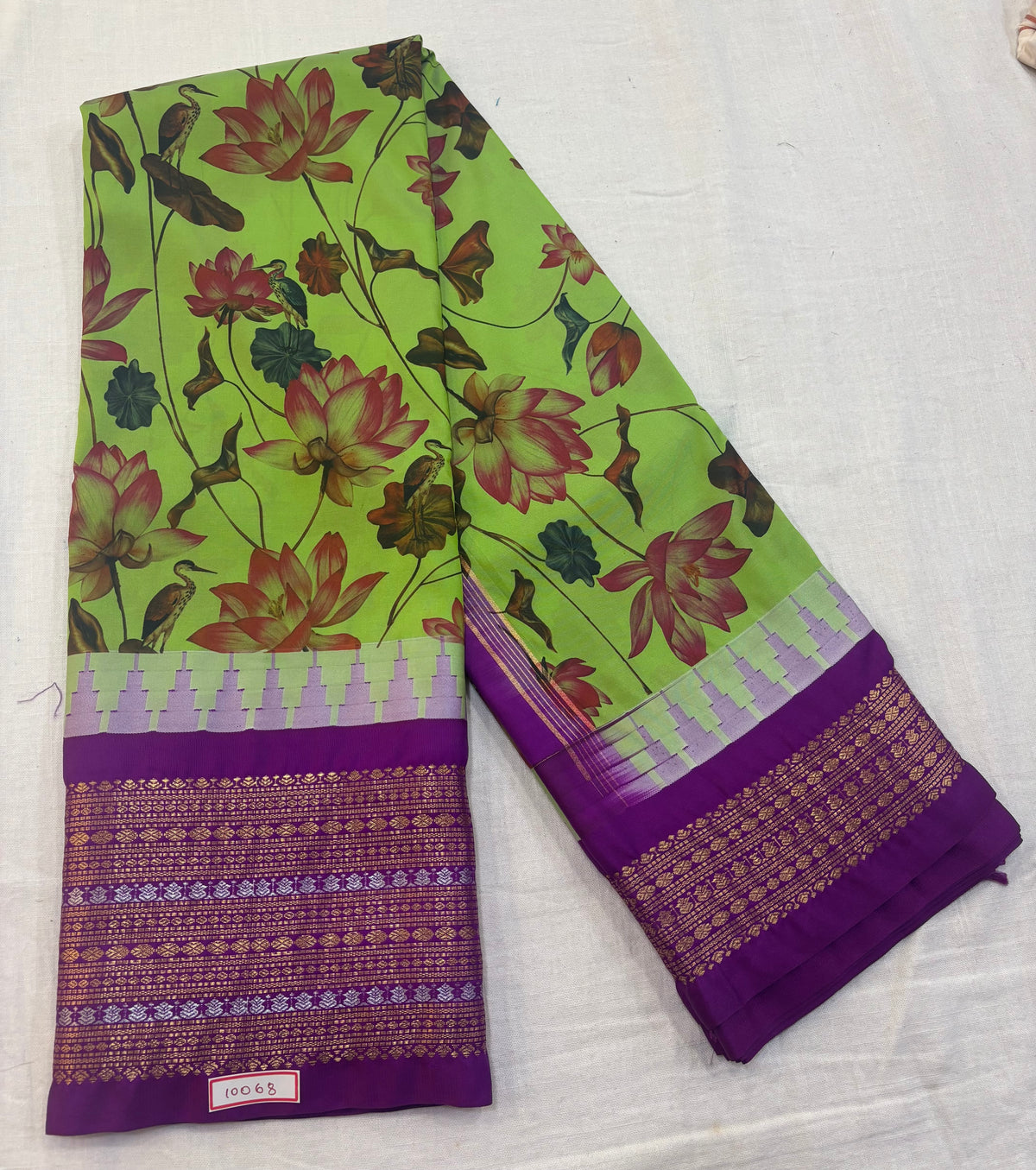 Digital Printed Semi Gadwal Silk Saree