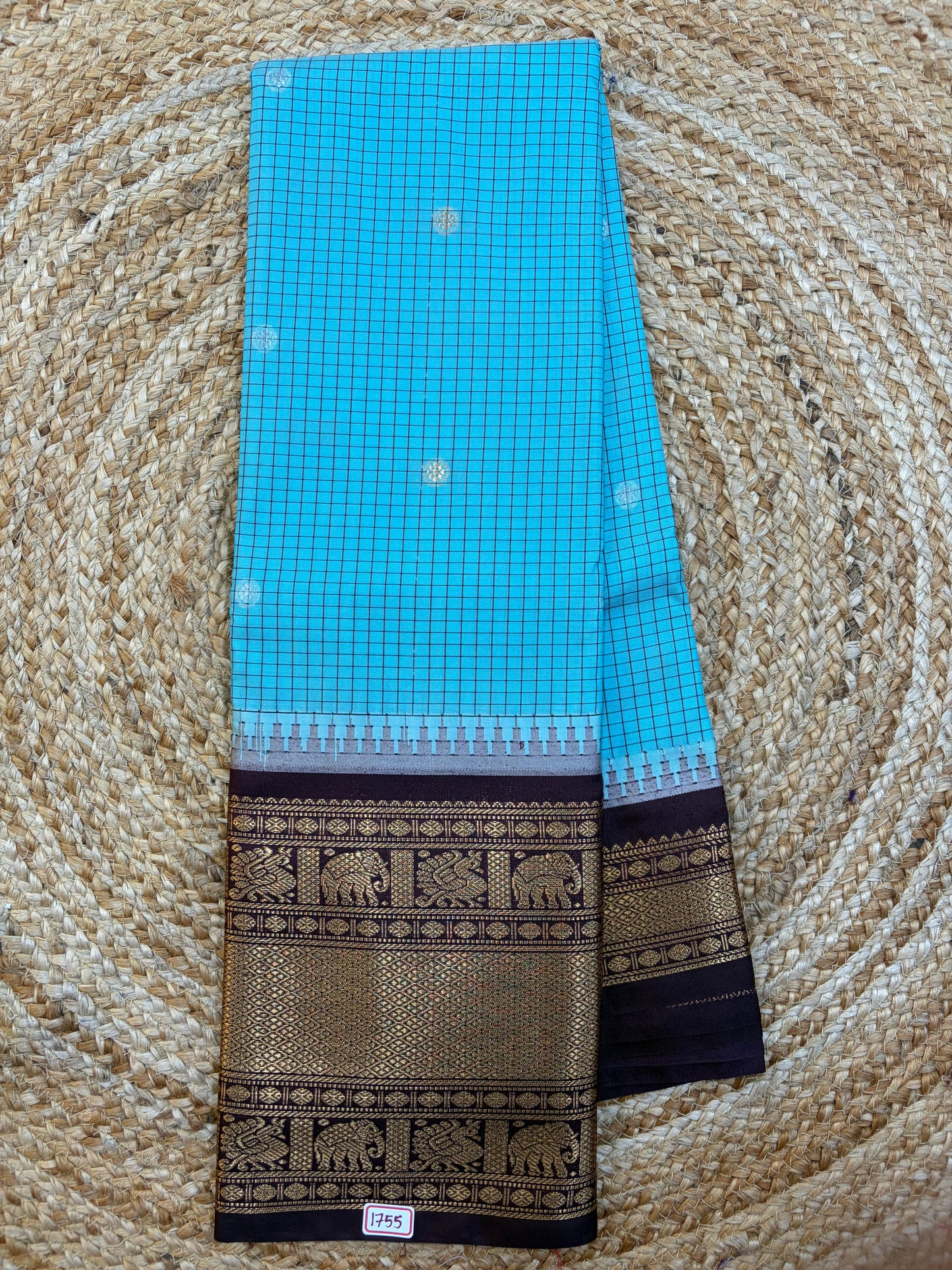 Semi Gadwal Checks Saree