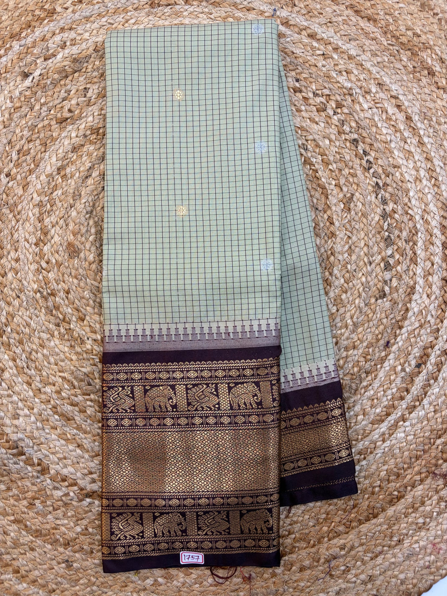 Semi Gadwal Checks Saree