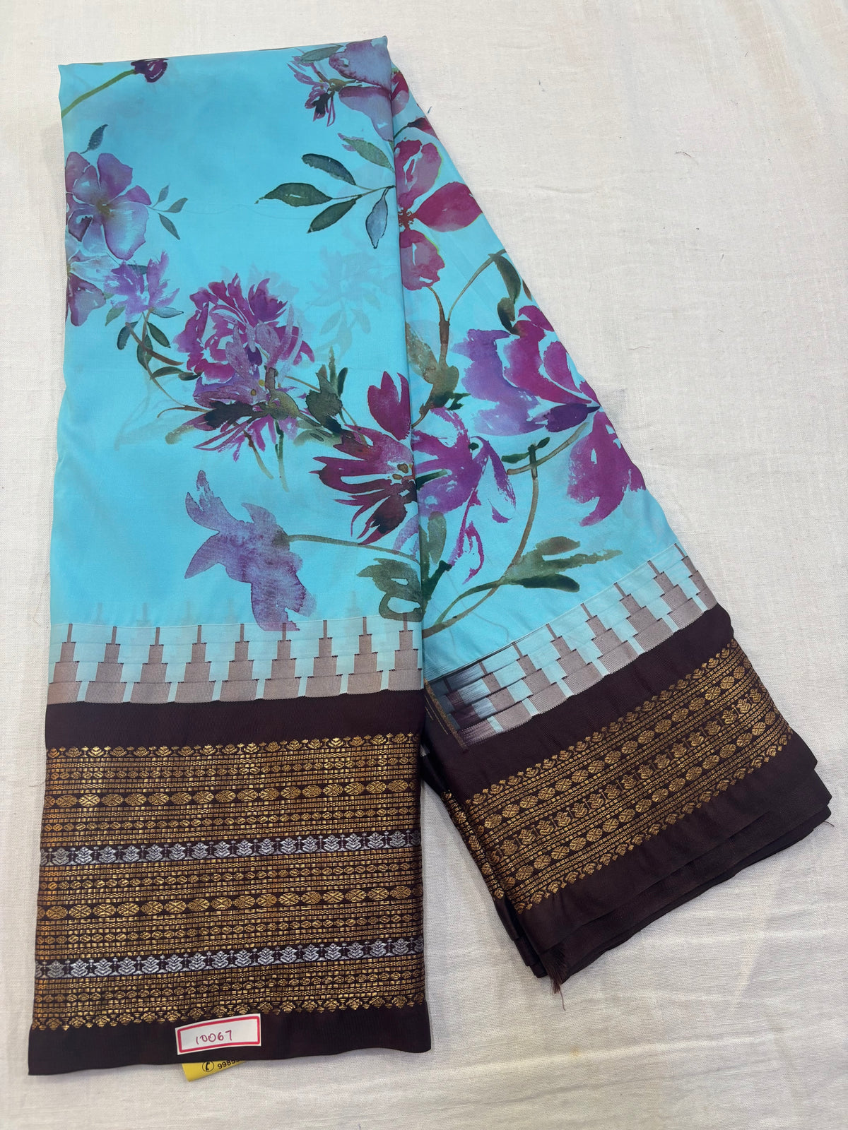 Digital Printed Semi Gadwal Silk Saree