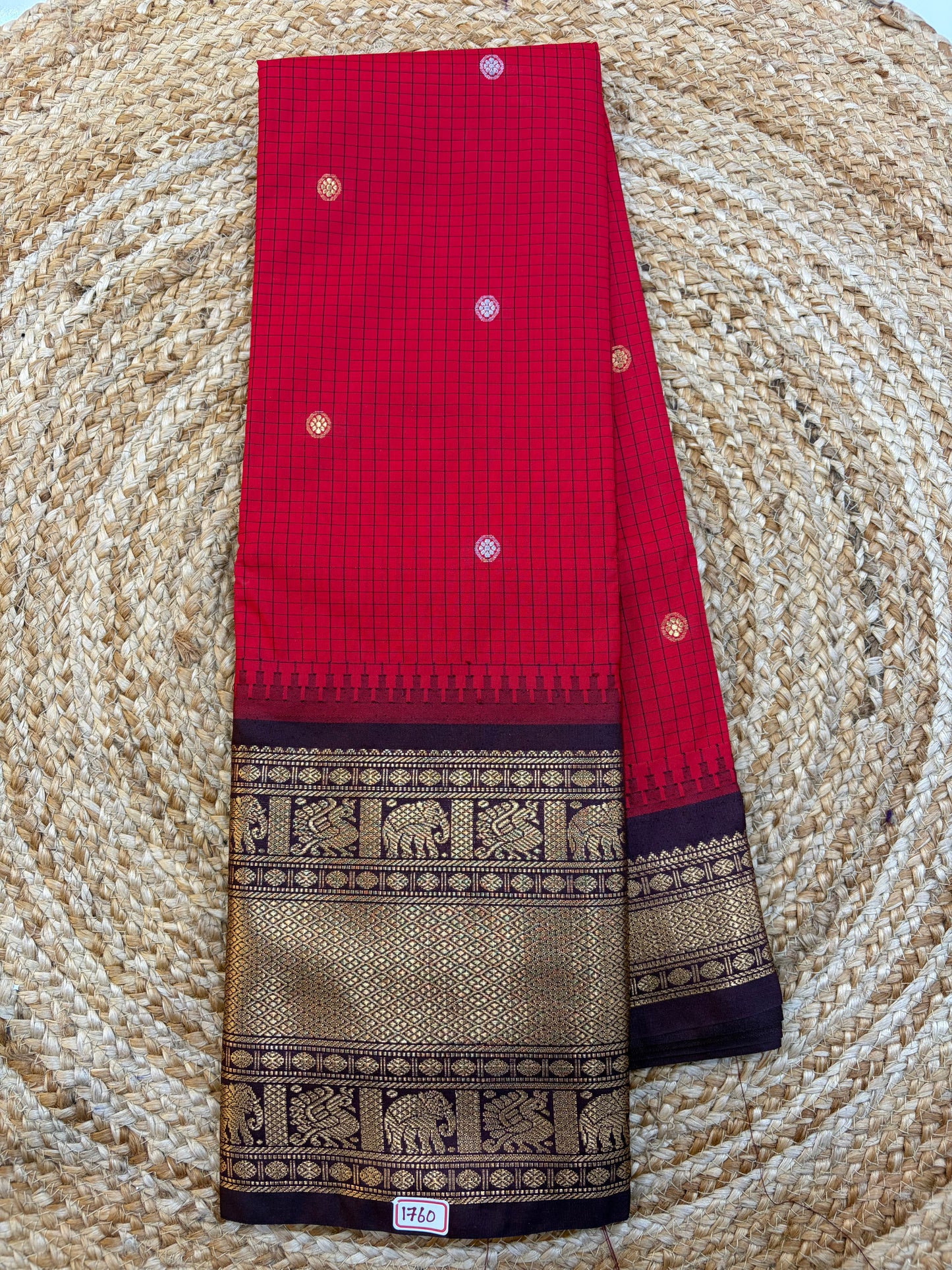 Semi Gadwal Checks Saree