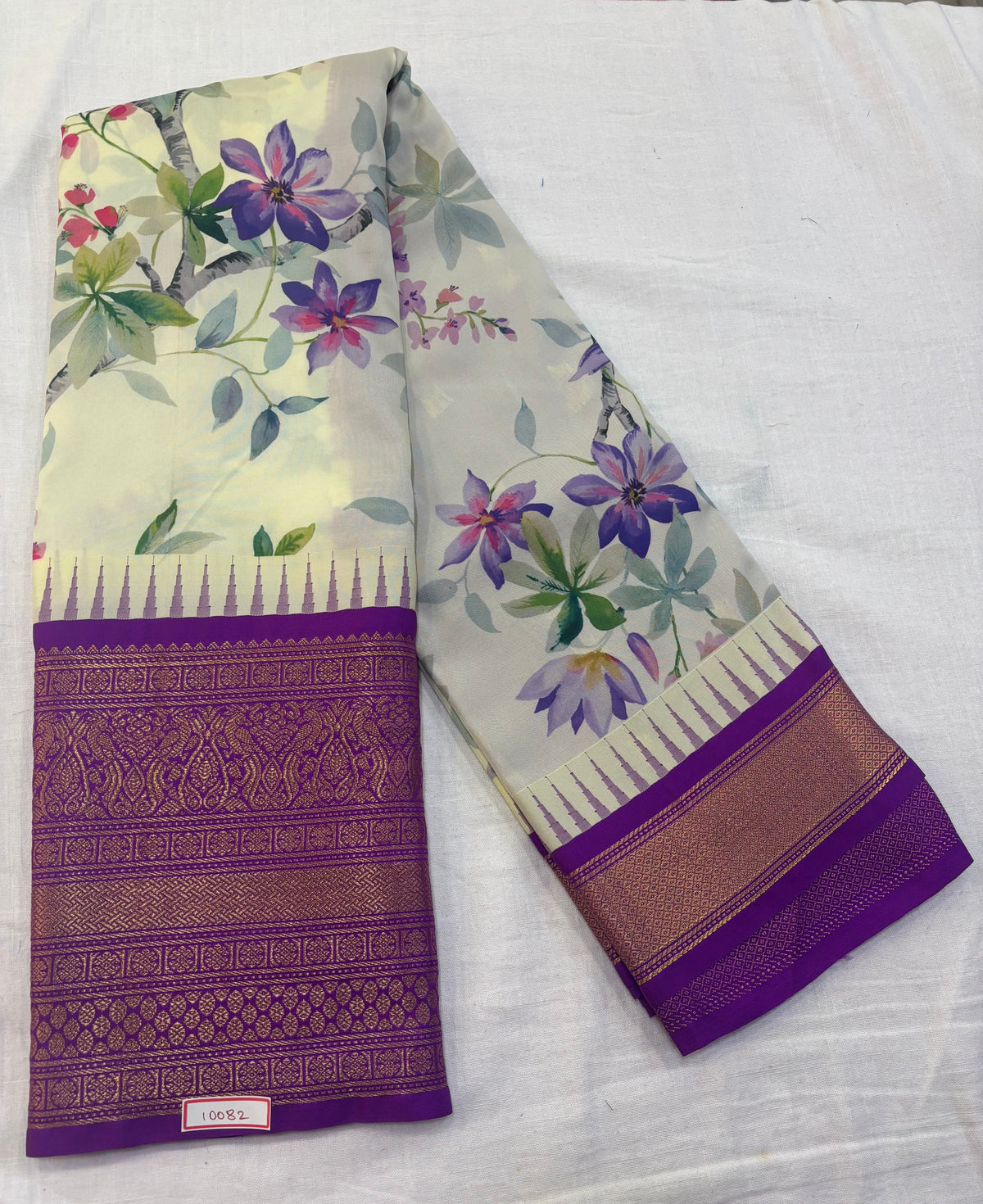 Digital Printed Semi Gadwal Silk Saree