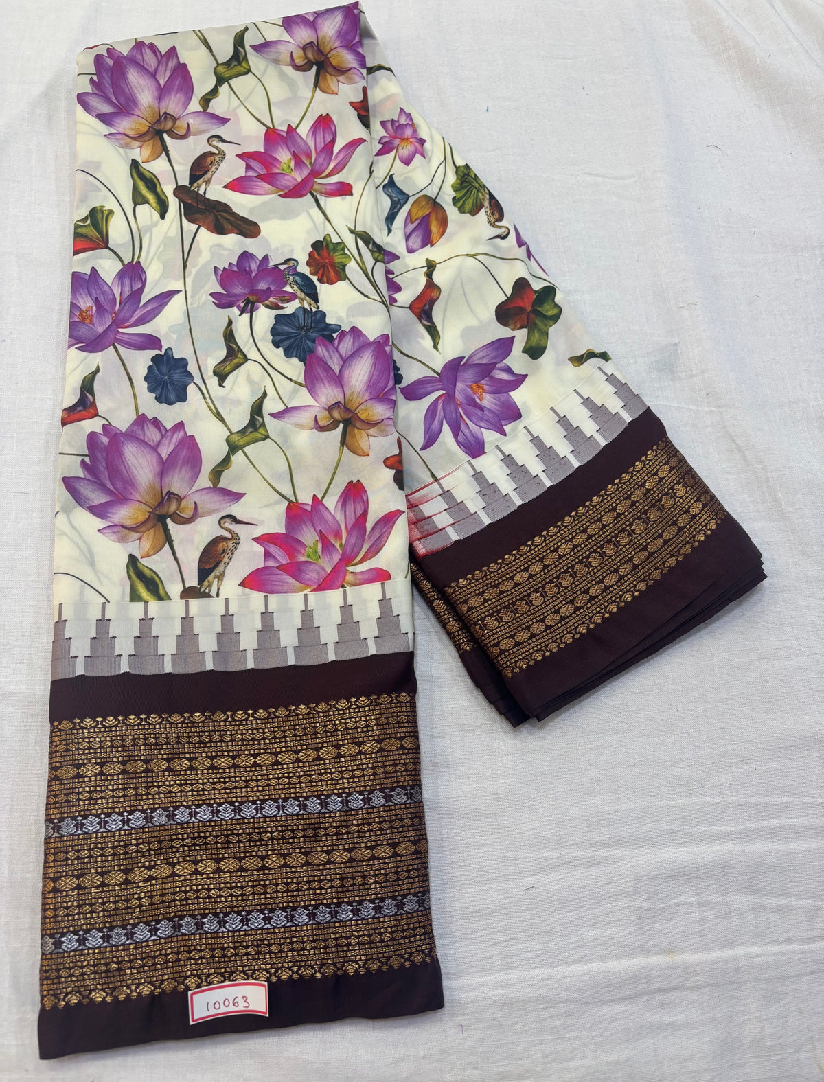 Digital Printed Semi Gadwal Silk Saree