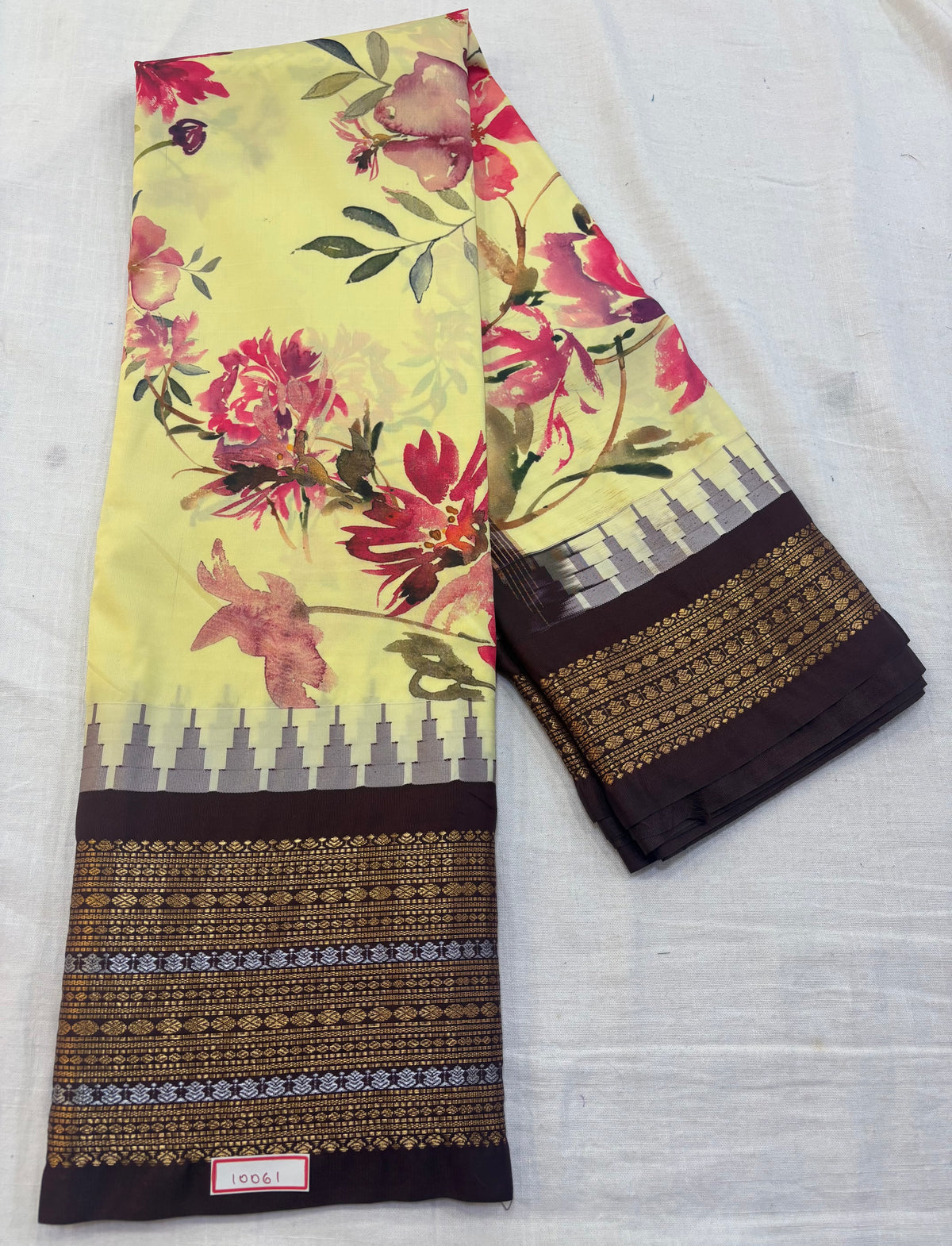 Digital Printed Semi Gadwal Silk Saree