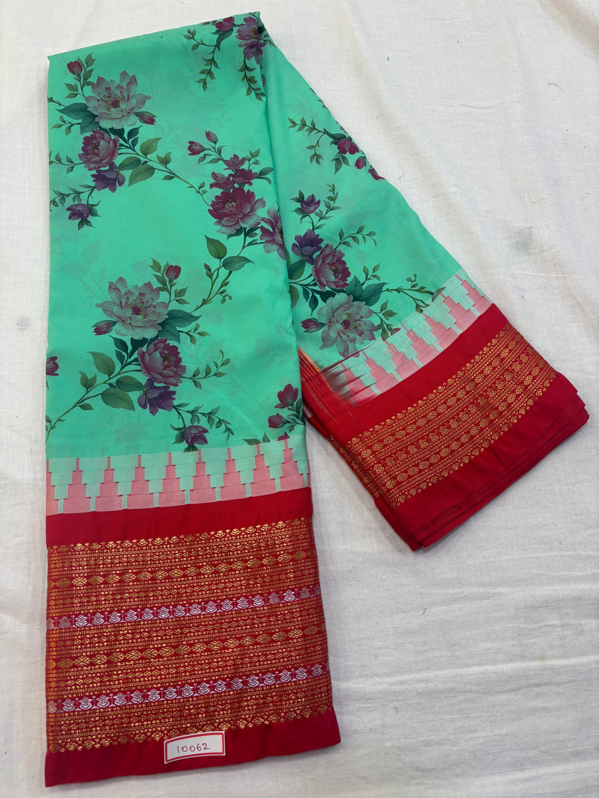 Digital Printed Semi Gadwal Silk Saree