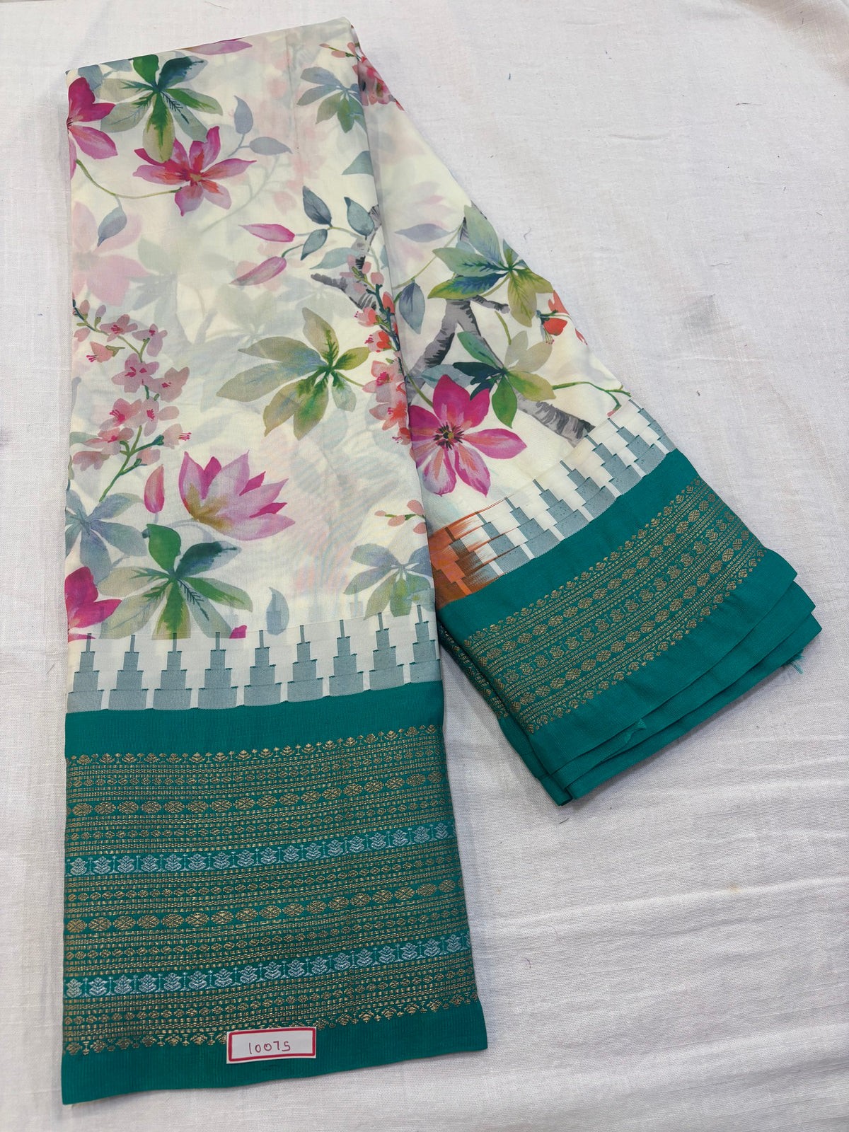 Digital Printed Semi Gadwal Silk Saree