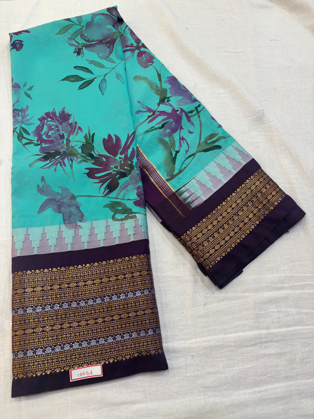 Digital Printed Semi Gadwal Silk Saree