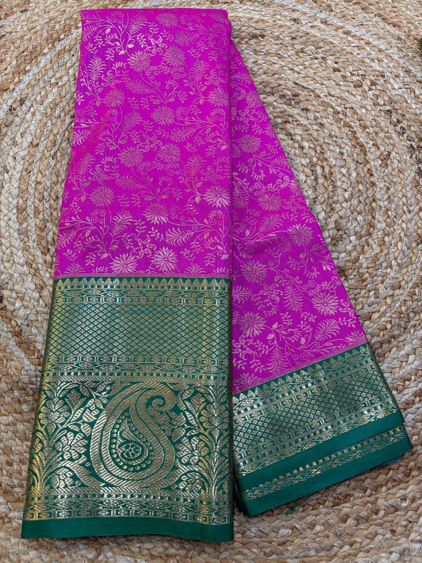 Semi Kanchi pattu Kuttu border sarees