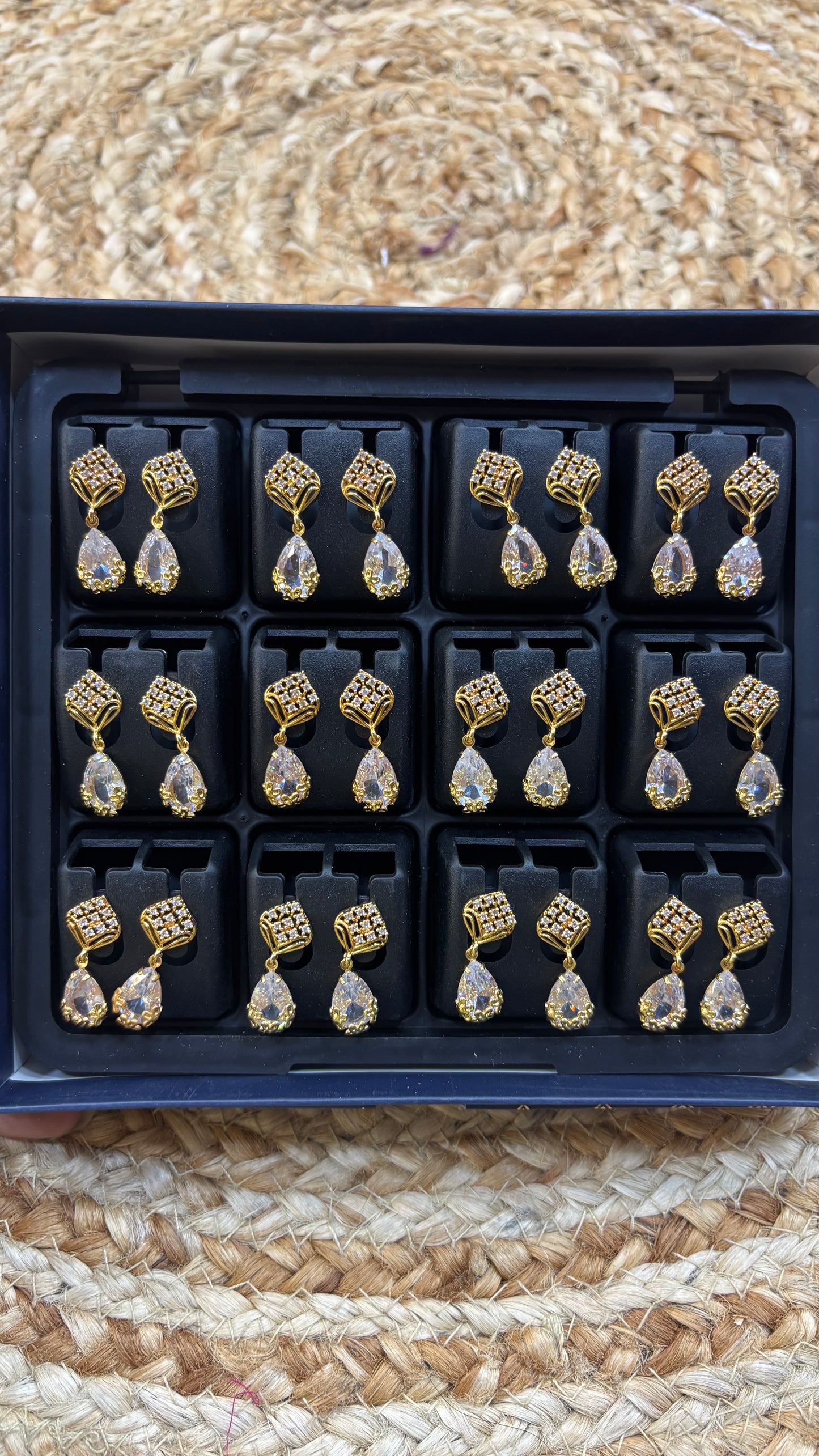 CZ Earrings-White