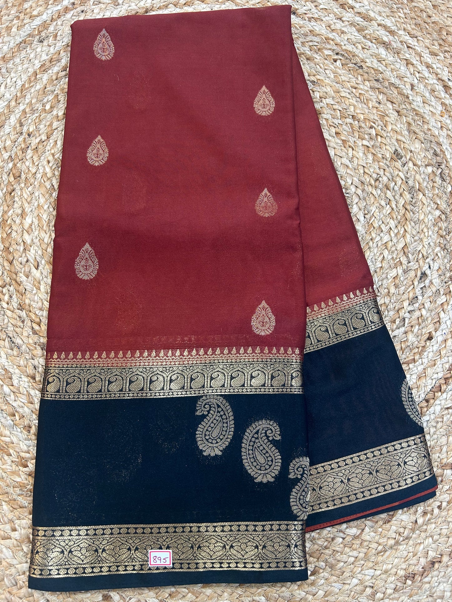 Mysore Crepe Gap borders rich pallu