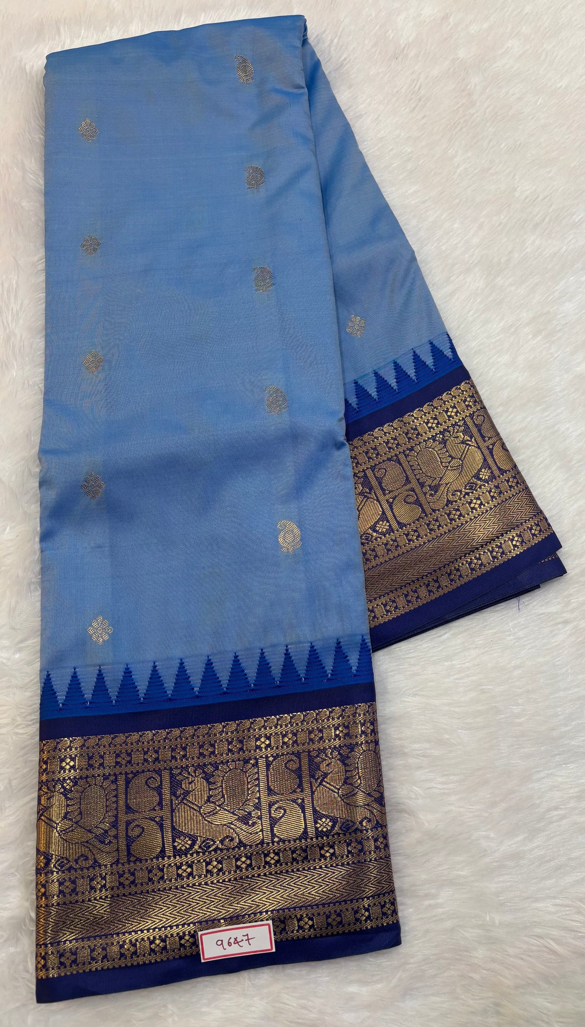 Semi Gadwal silk small border Saree