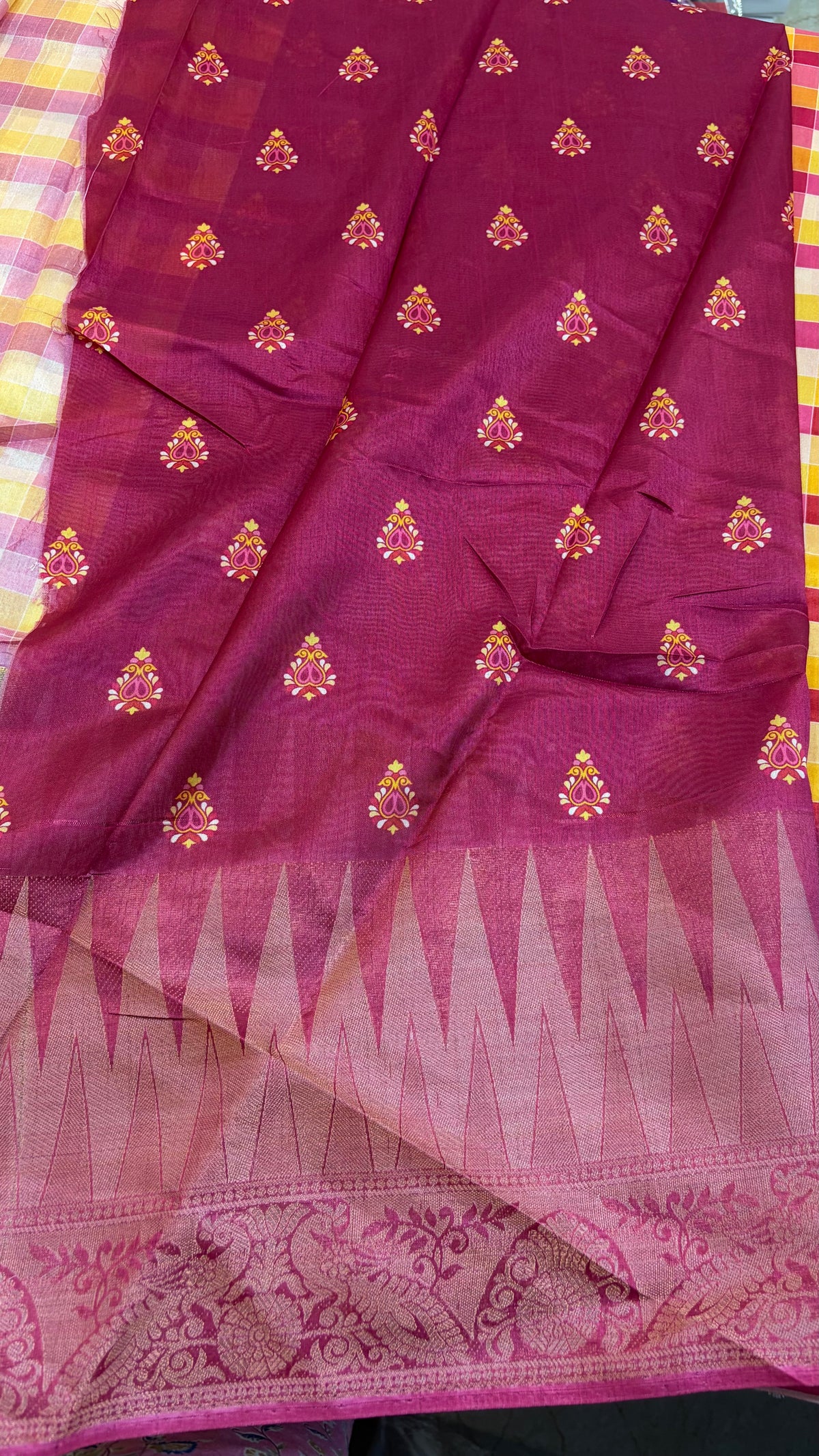 Madras Checks Fancy Saree