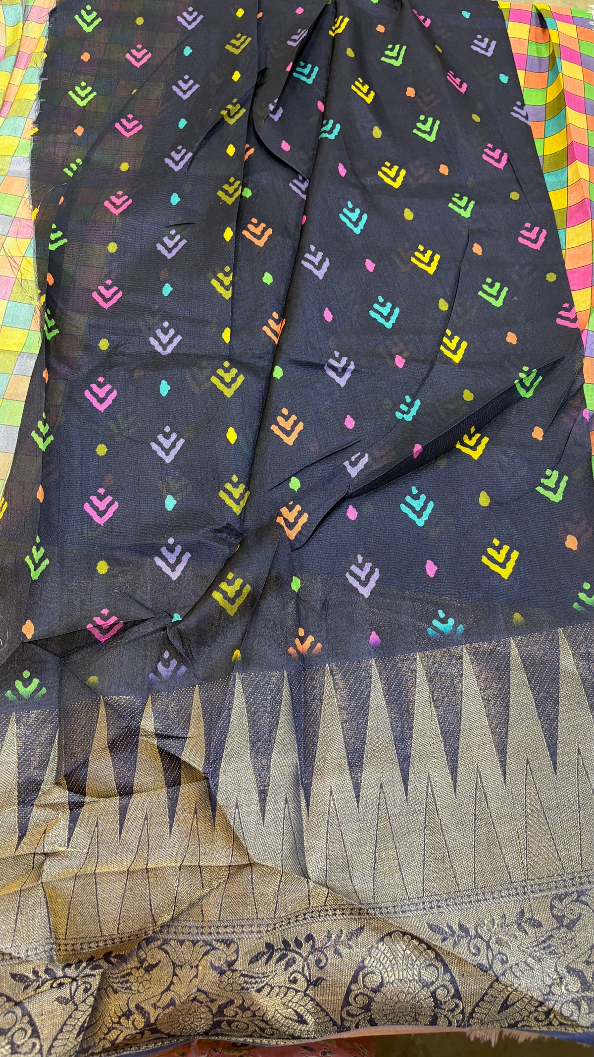 Madras Checks Fancy Saree
