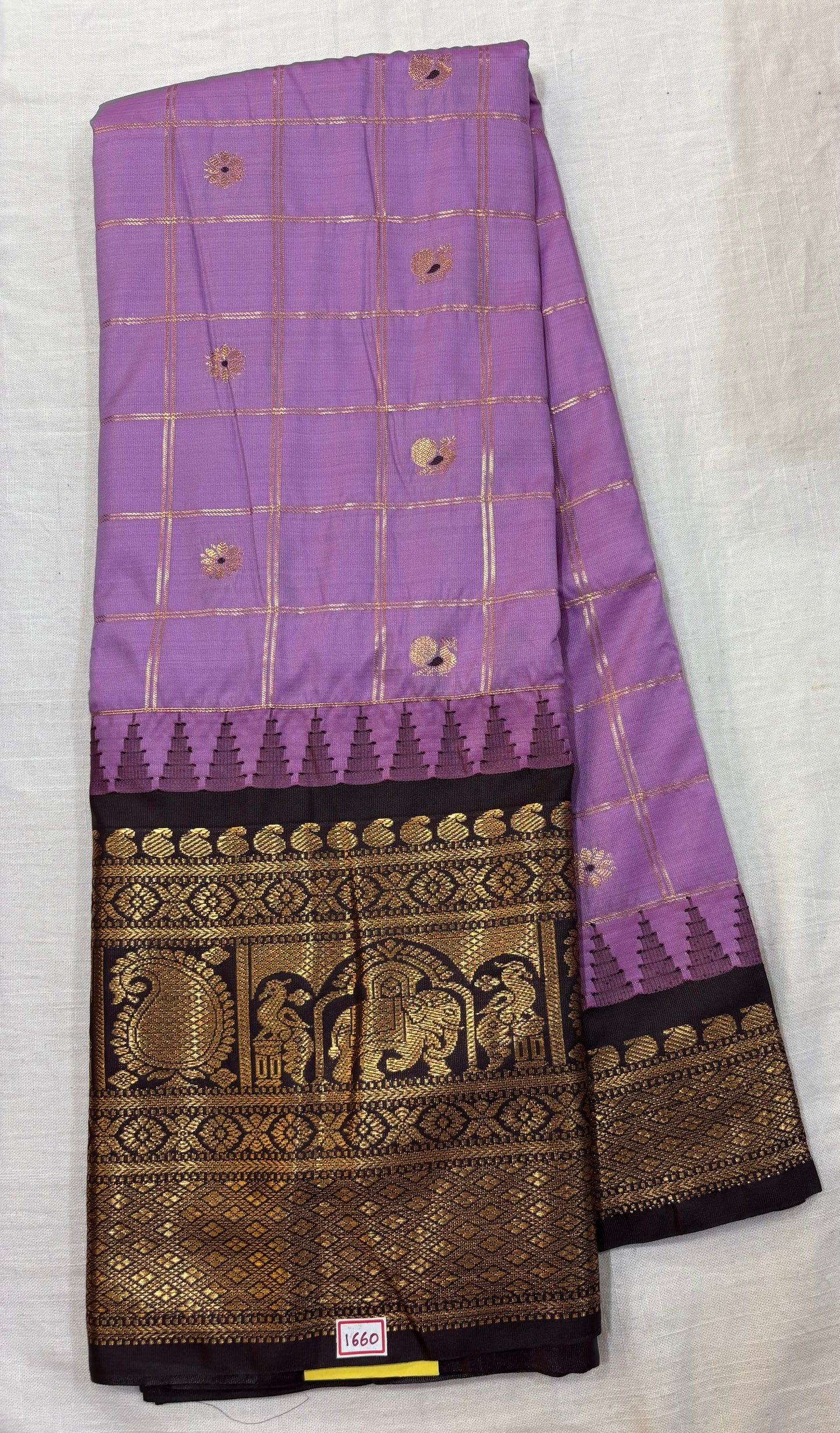 Semi Gadwal Checks Saree
