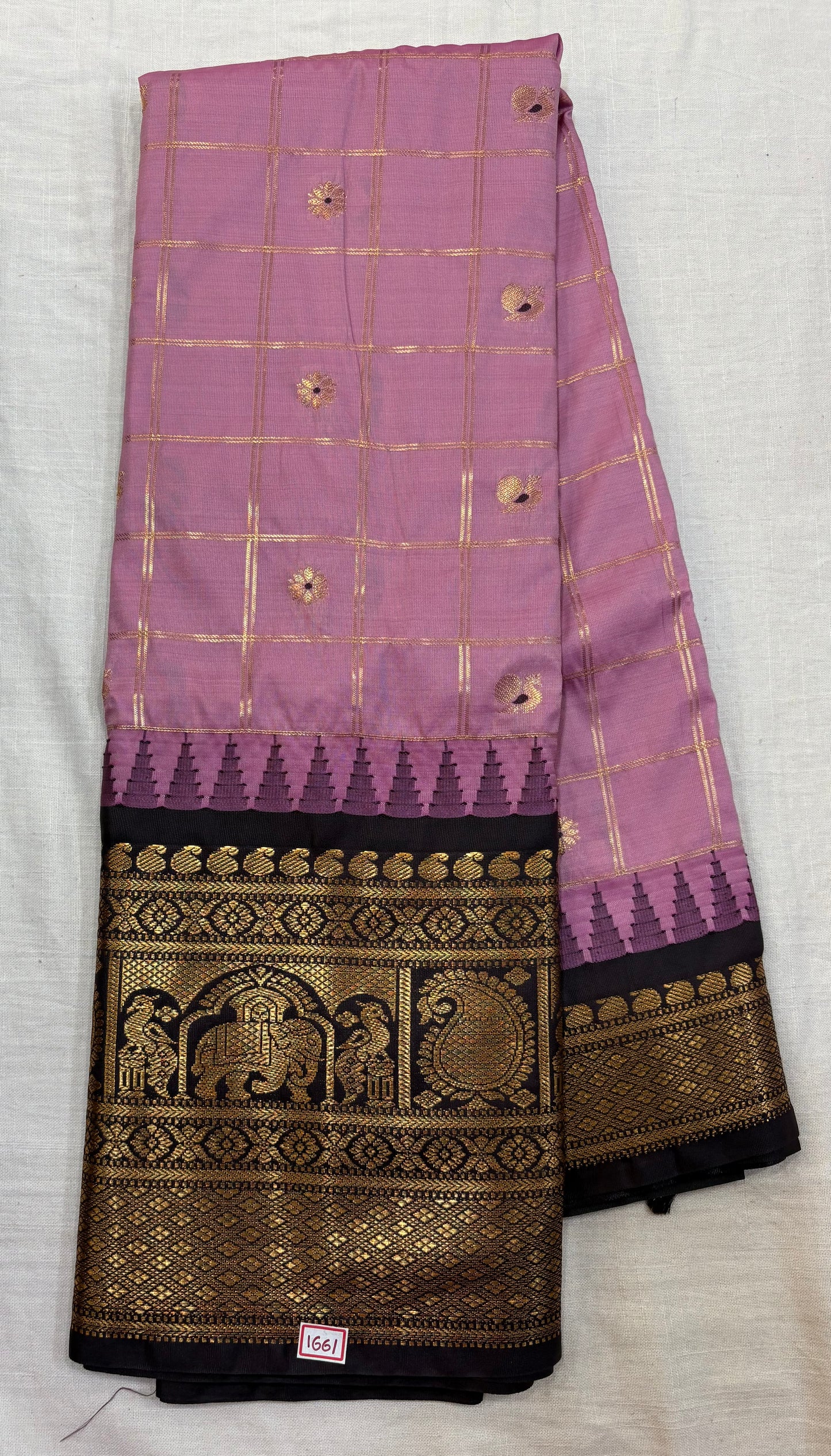 Semi Gadwal Checks Saree
