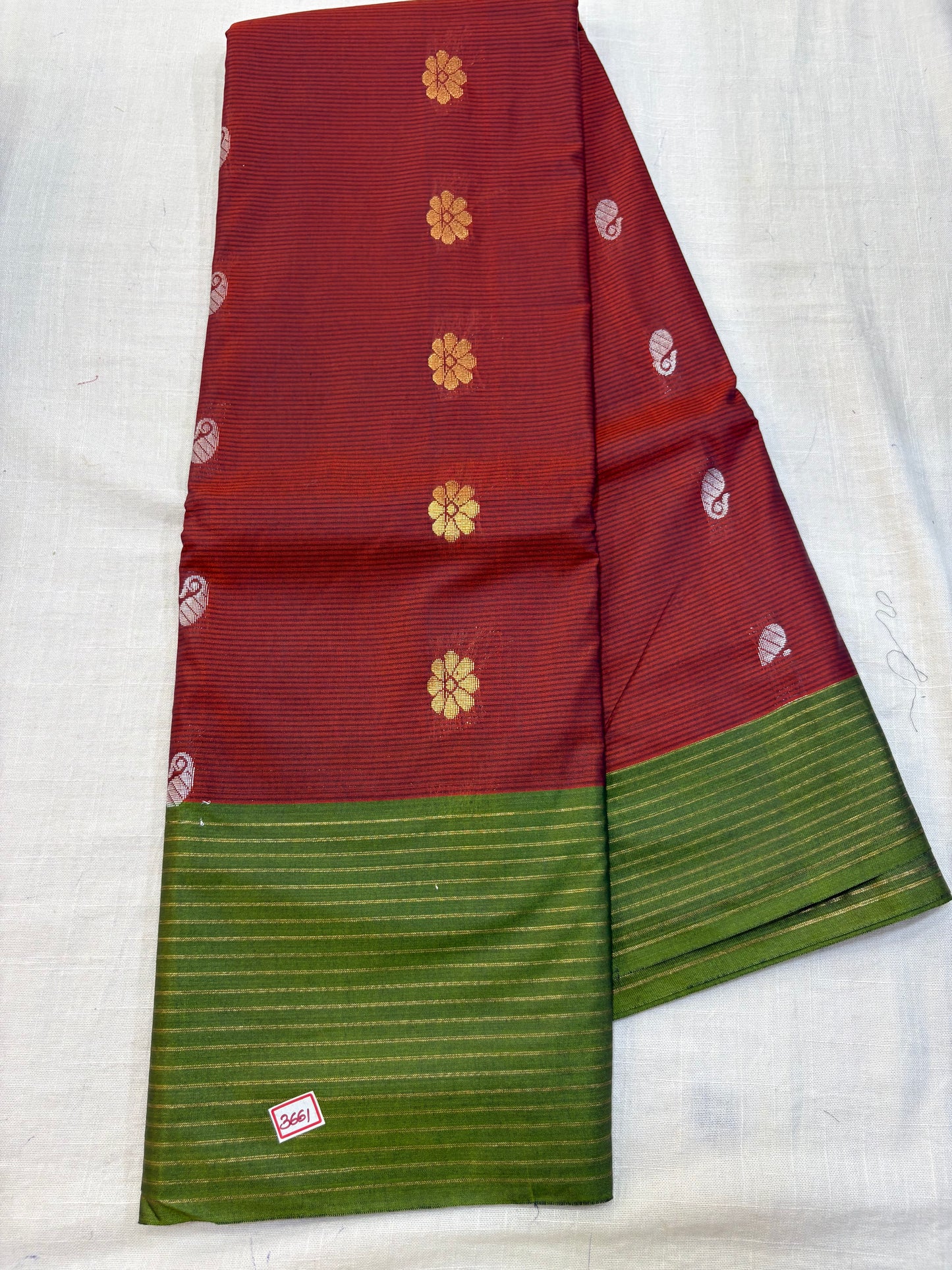 Semi Gadwal Sico Lines Border Saree