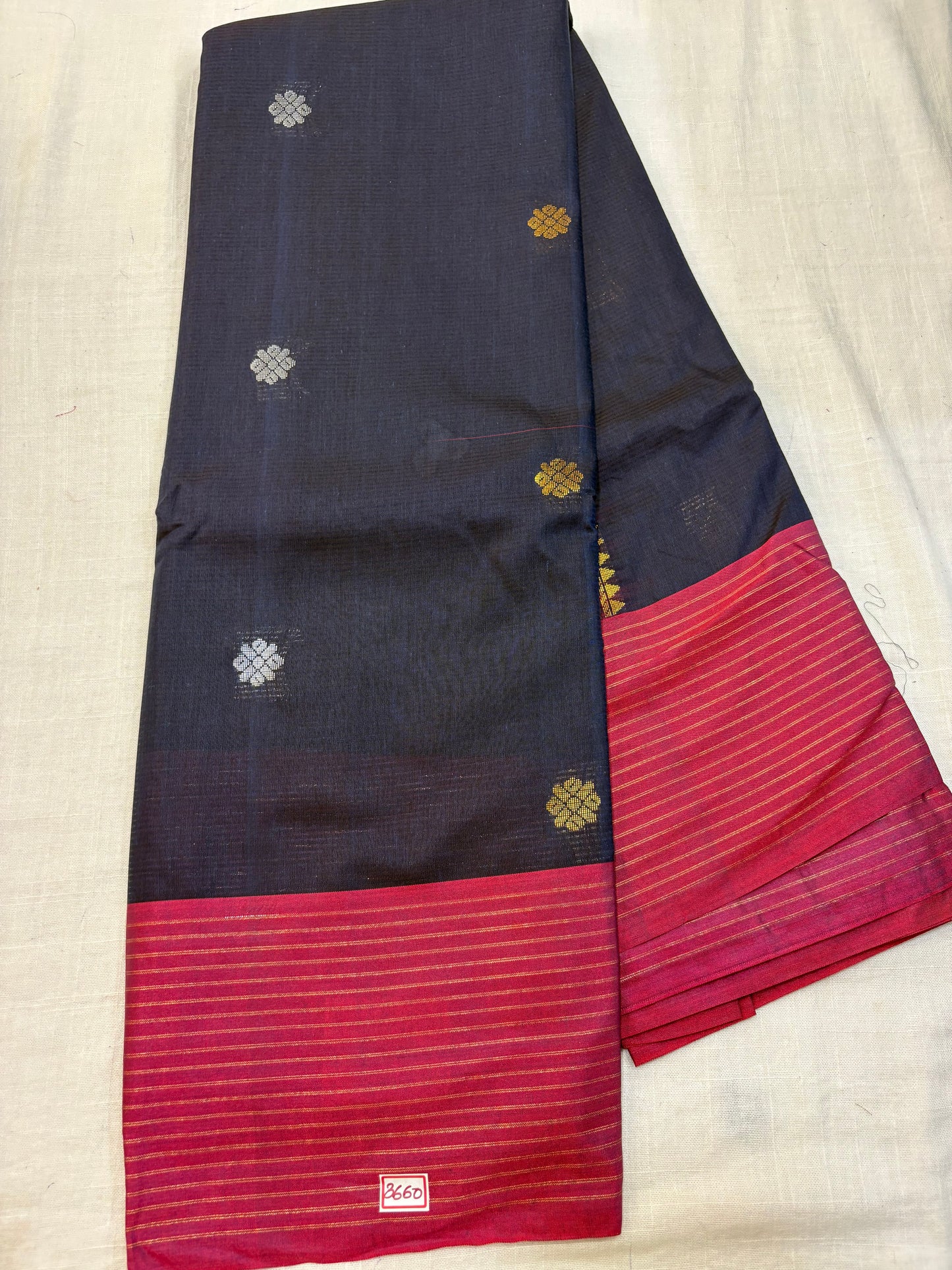 Semi Gadwal Sico Lines Border Saree
