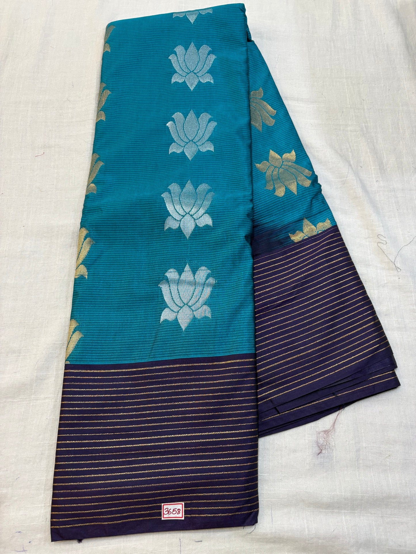 Semi Gadwal Sico Lines Border Saree