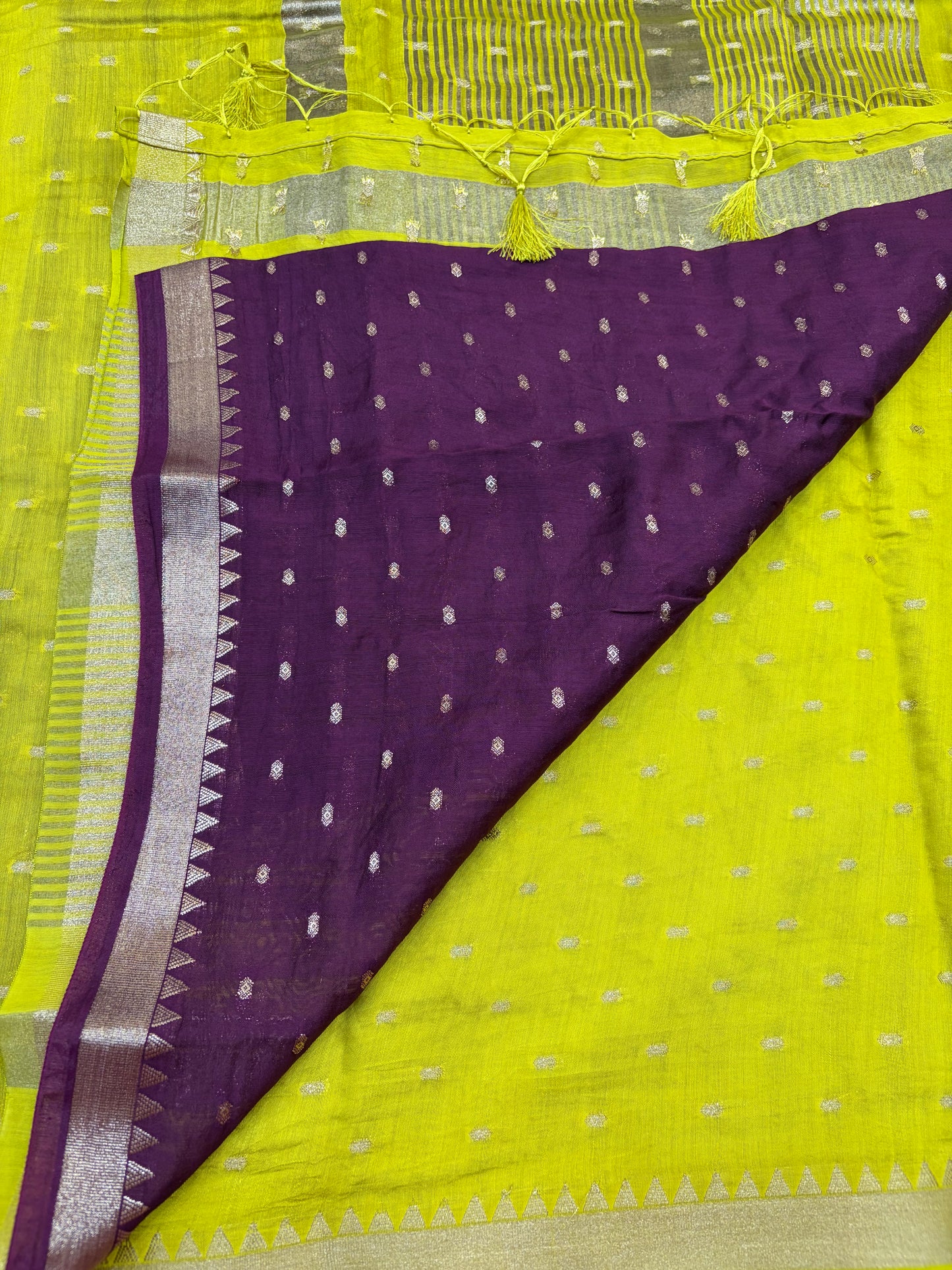 Yellow Soft Dola Silk Sarees with wine blouse