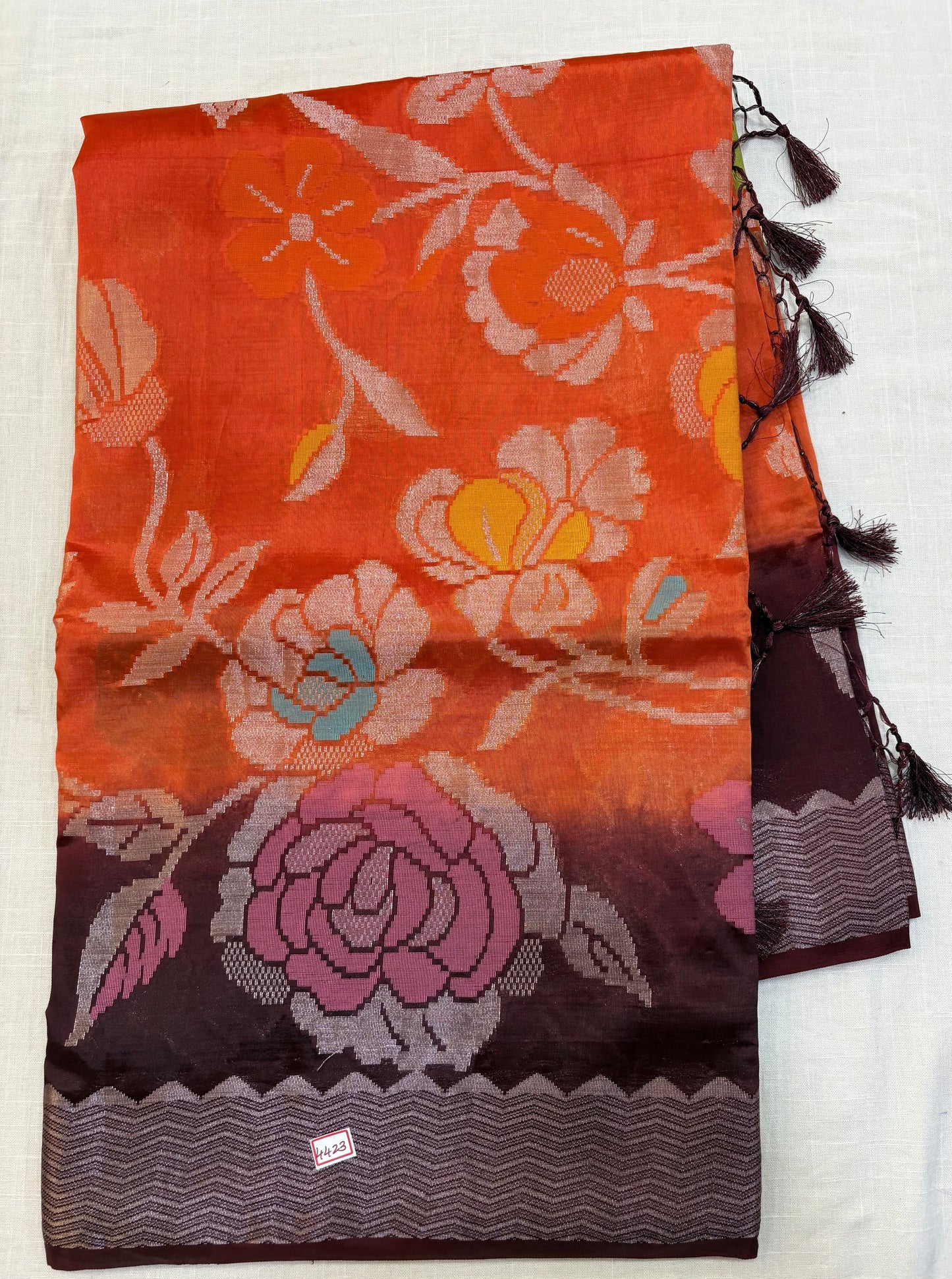 Paper Silk Jamdani Dual Shade sarees